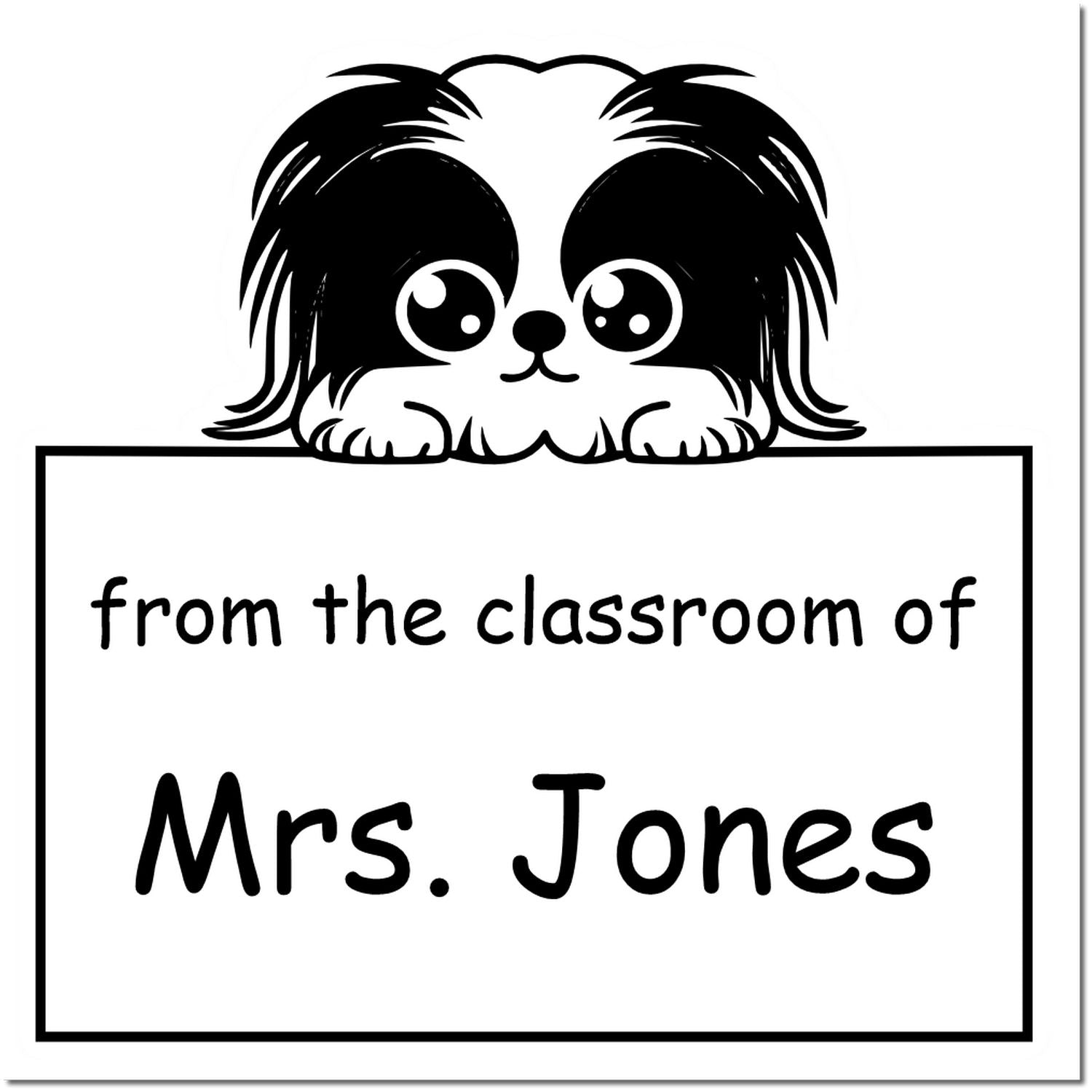 PSI Pre-Inked Pekingese Personalized Homework Hero Stamper - Engineer Seal Stamps