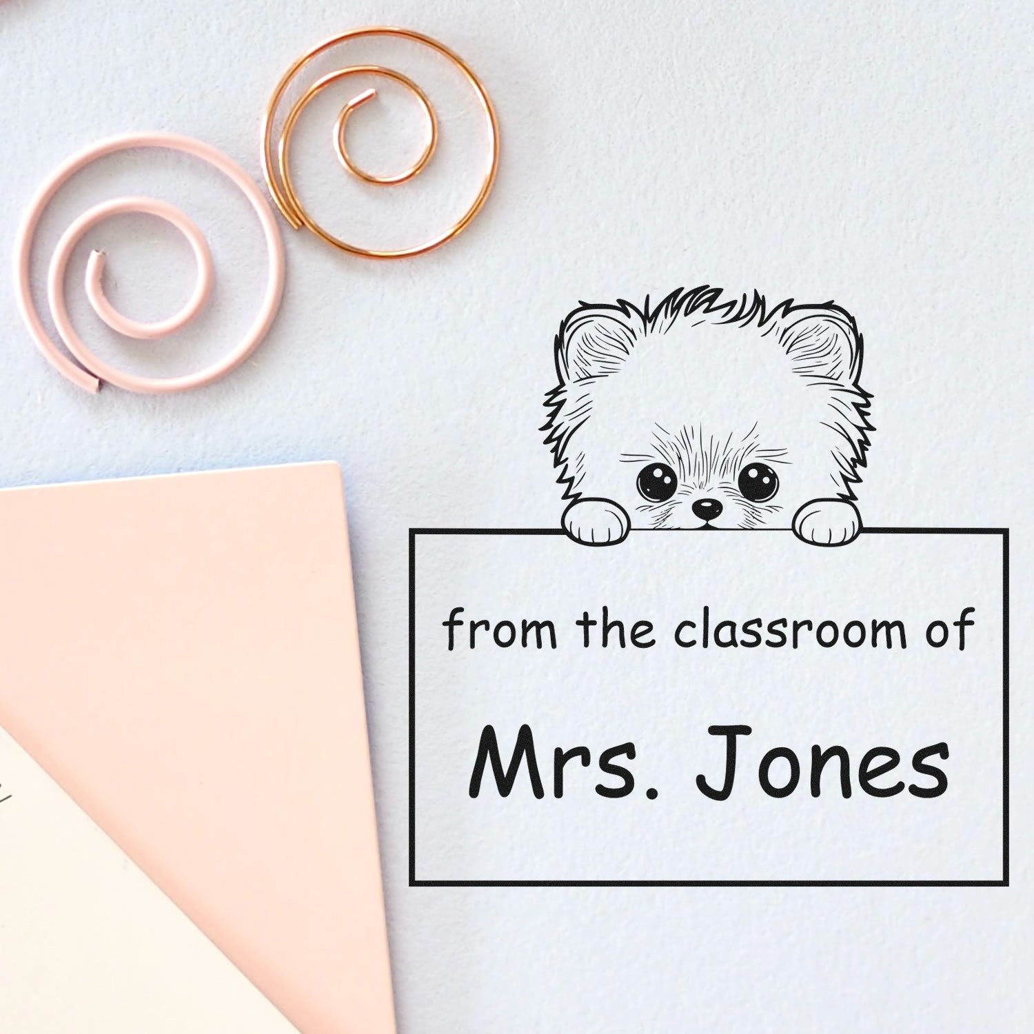 Self-Inking Pomeranian Pet Themed Homework Hero Stamp - Engineer Seal Stamps