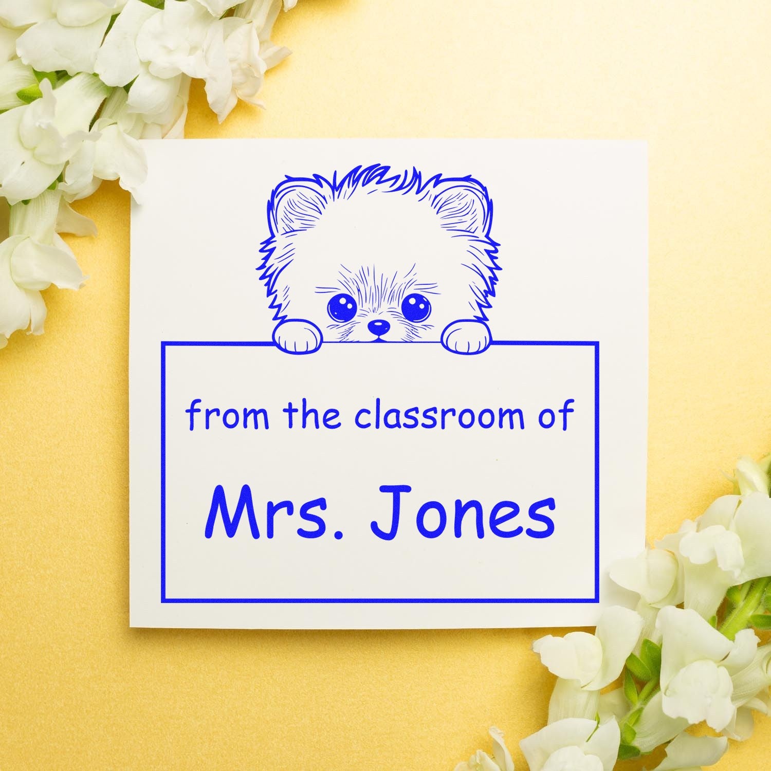 Pomeranian Personalizable Homework Hero Stamp Pre-Inked - Engineer Seal Stamps