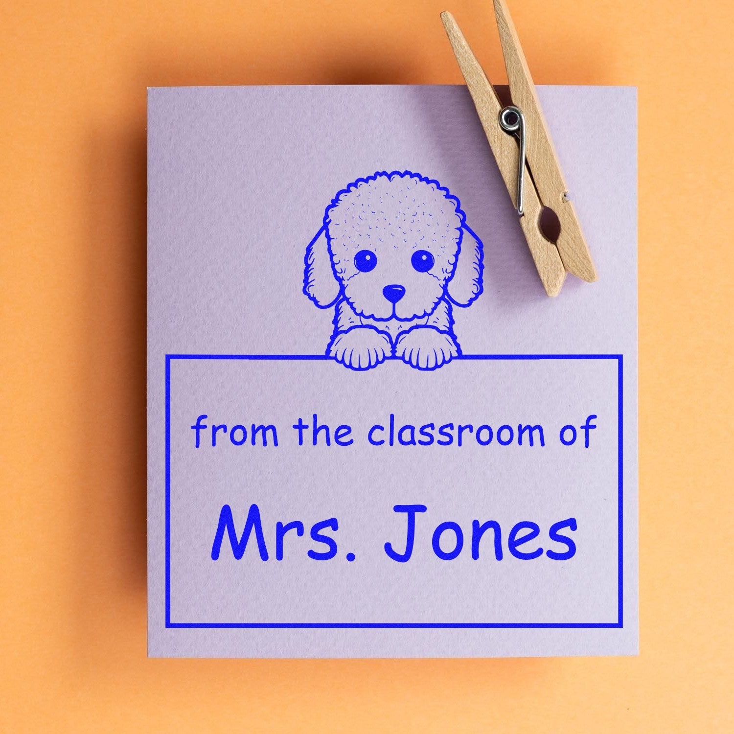 PSI Pre-Inked Poodle Personalized Home Library Stamper - Engineer Seal Stamps