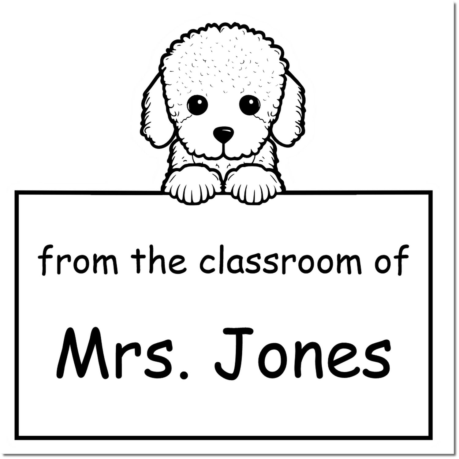 PSI Pre-Inked Poodle Personalized Home Library Stamper - Engineer Seal Stamps