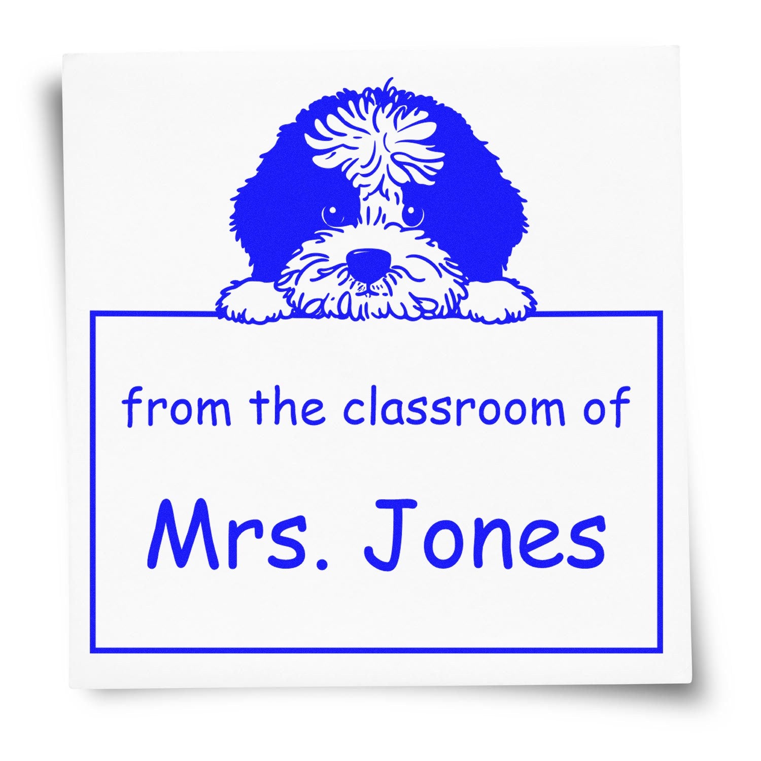 PSI Pre-Inked Portuguese Water Dog Personalized Home Library Stamp - Engineer Seal Stamps