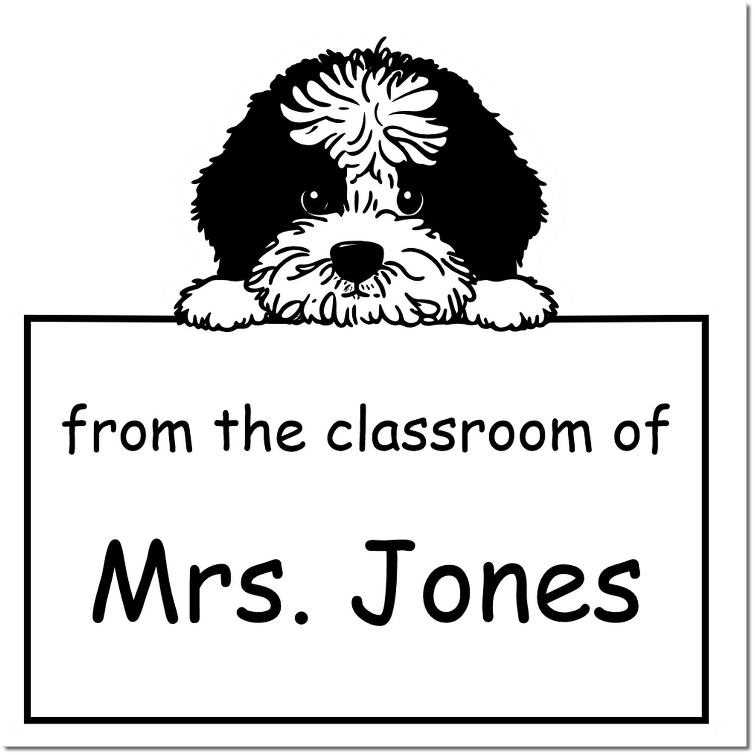 PSI Pre-Inked Portuguese Water Dog Personalized Home Library Stamp - Engineer Seal Stamps