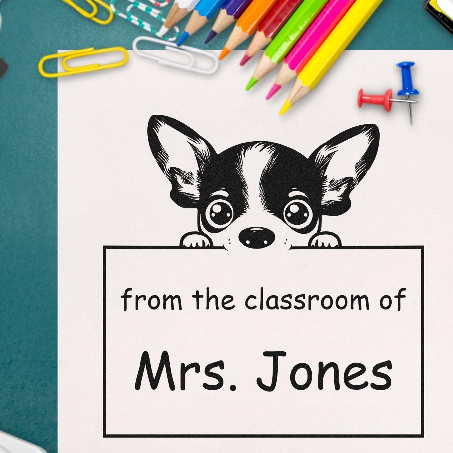 PSI Pre-Inked Rat Terrier Personalized From The Classroom Of Stamp - Engineer Seal Stamps