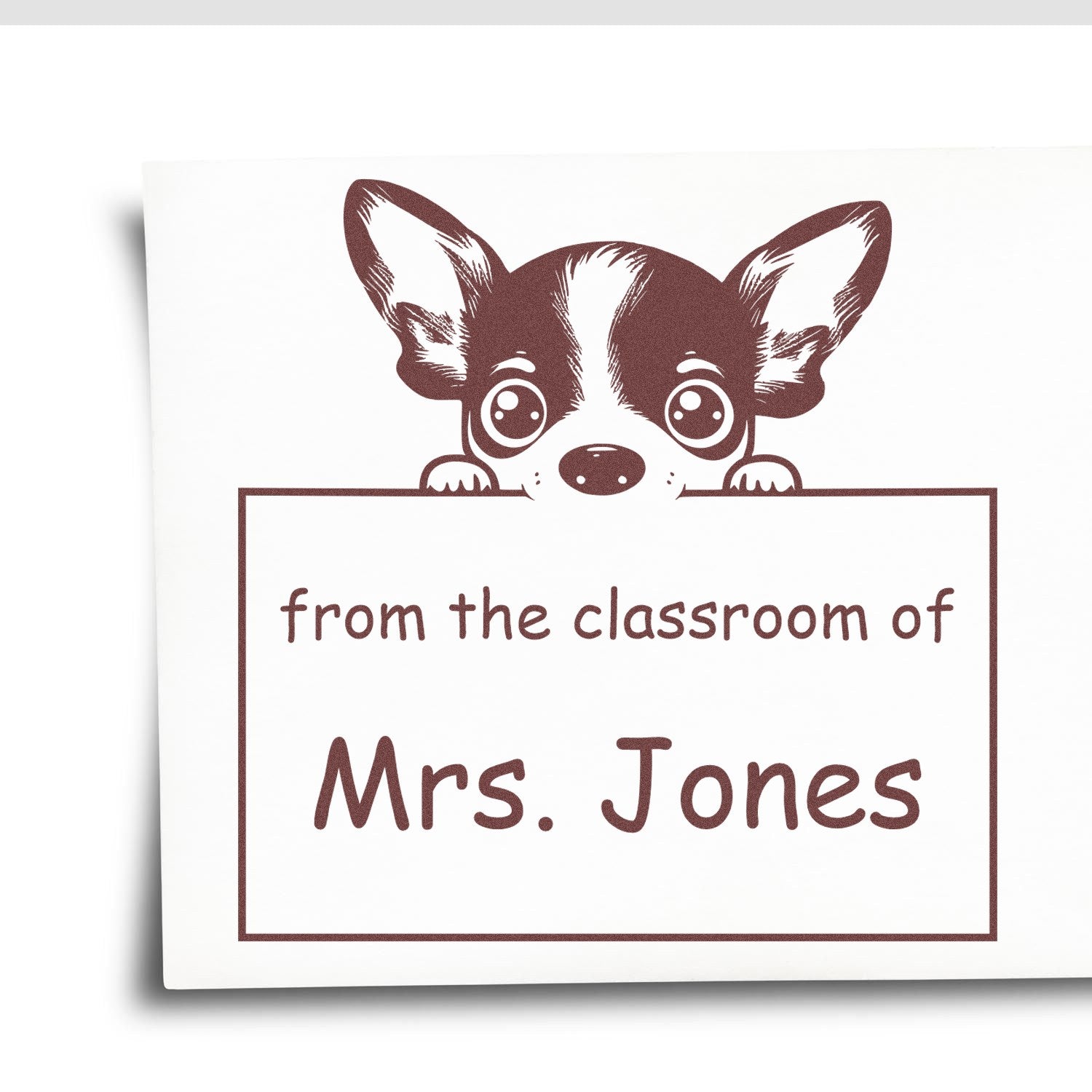 Wood Handle Rat Terrier Puppy Themed From The Classroom Of Stamp - Engineer Seal Stamps