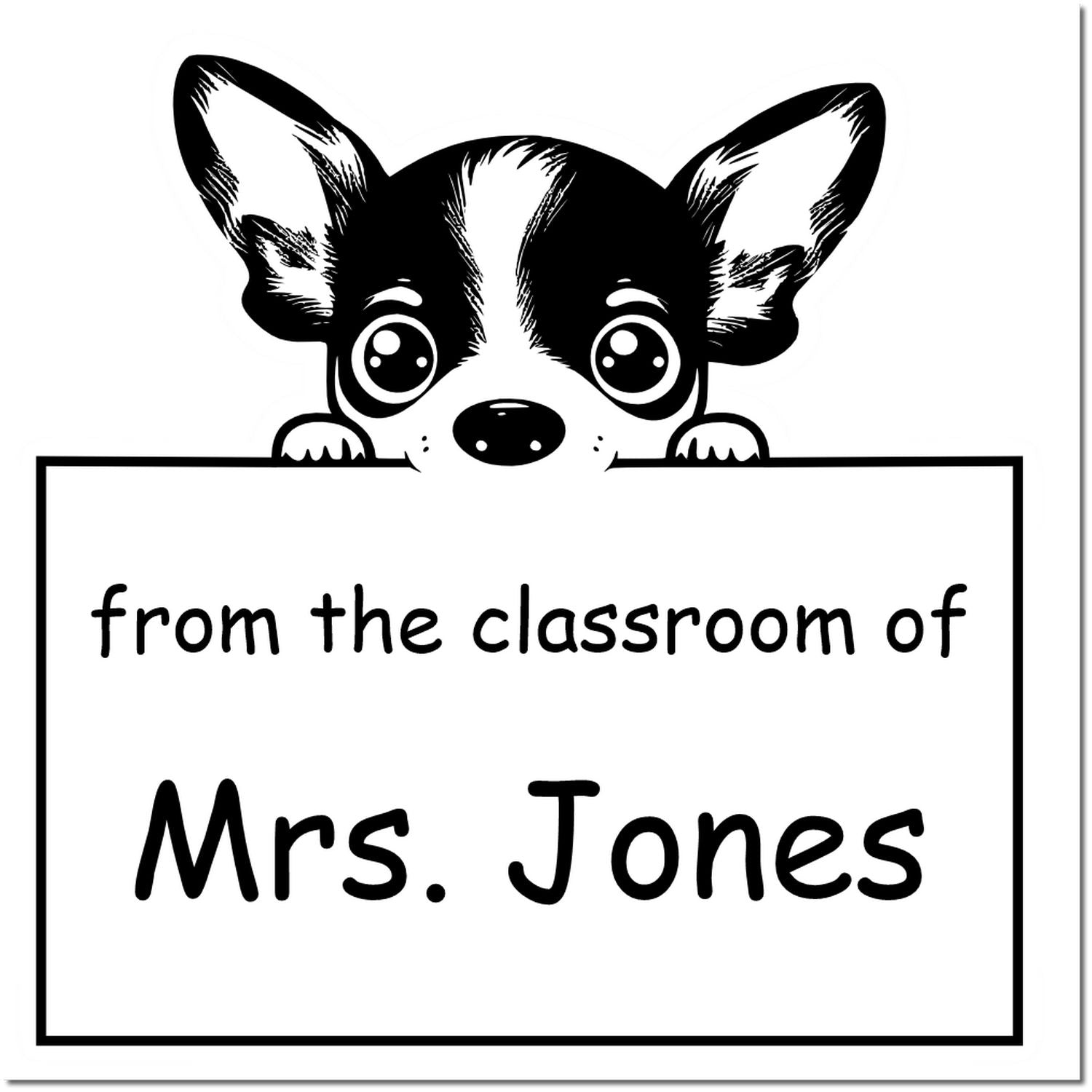 Rat Terrier Personalizable From The Classroom Of Stamp Pre-Inked - Engineer Seal Stamps