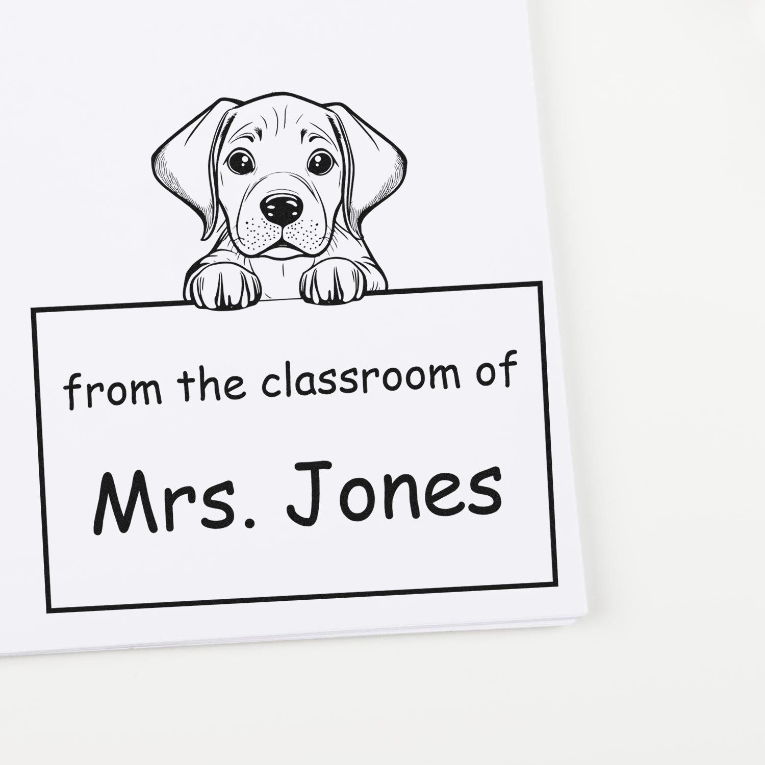 Wood Handle Rhodesian Ridgeback Puppy Themed For Library Books Stamper - Engineer Seal Stamps