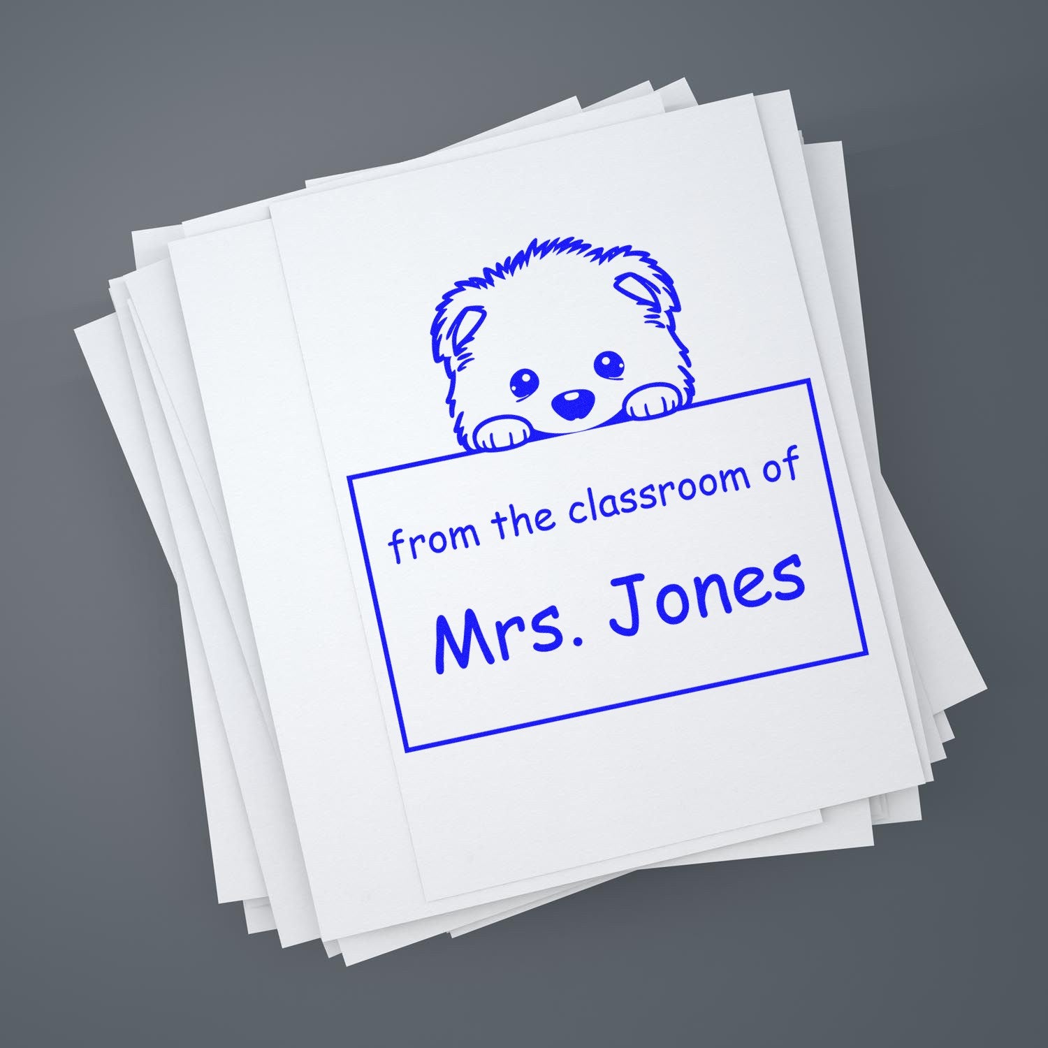 PSI Pre-Inked Samoyed Personalized Educators Stamper - Engineer Seal Stamps