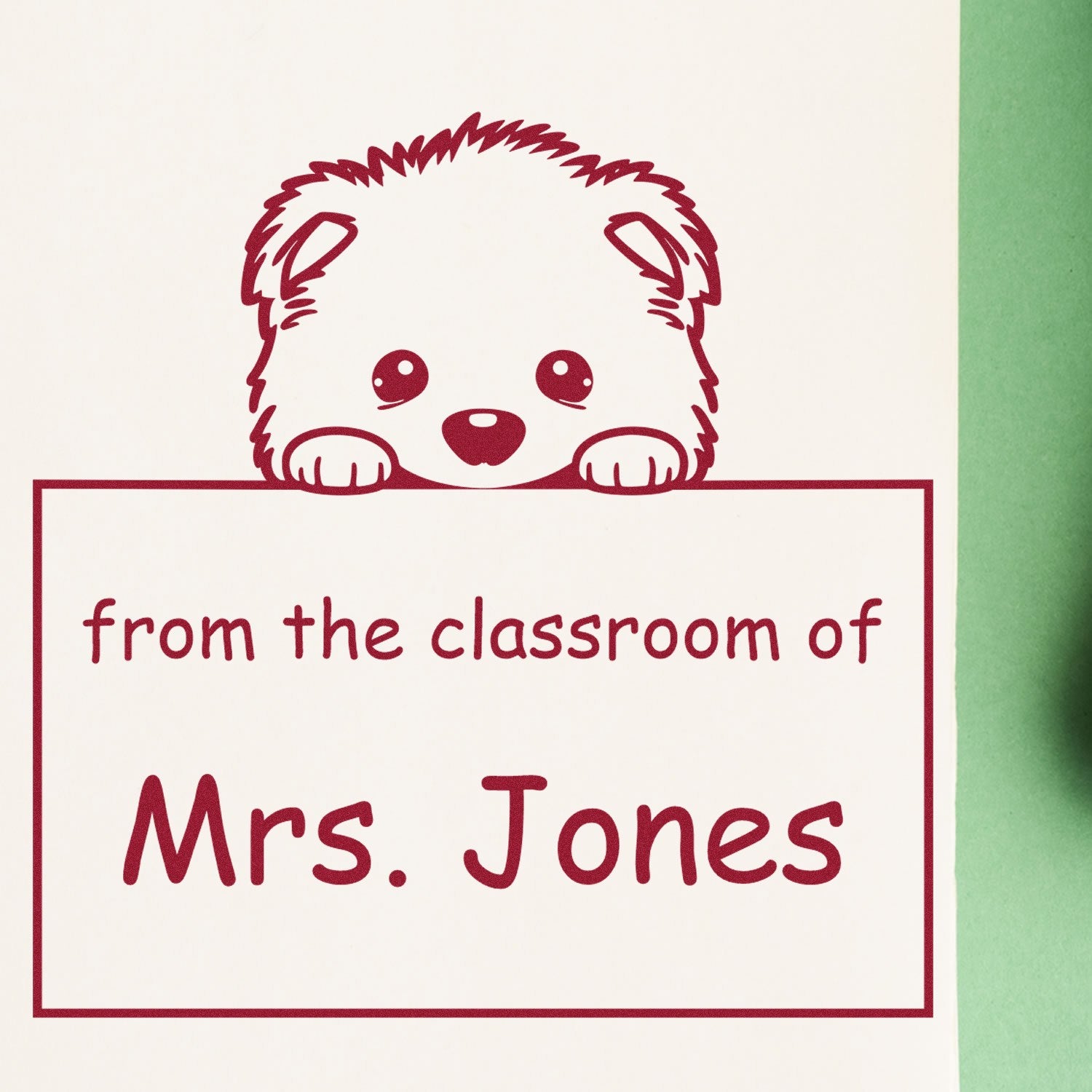 Wood Handle Samoyed Puppy Themed Educators Stamper - Engineer Seal Stamps