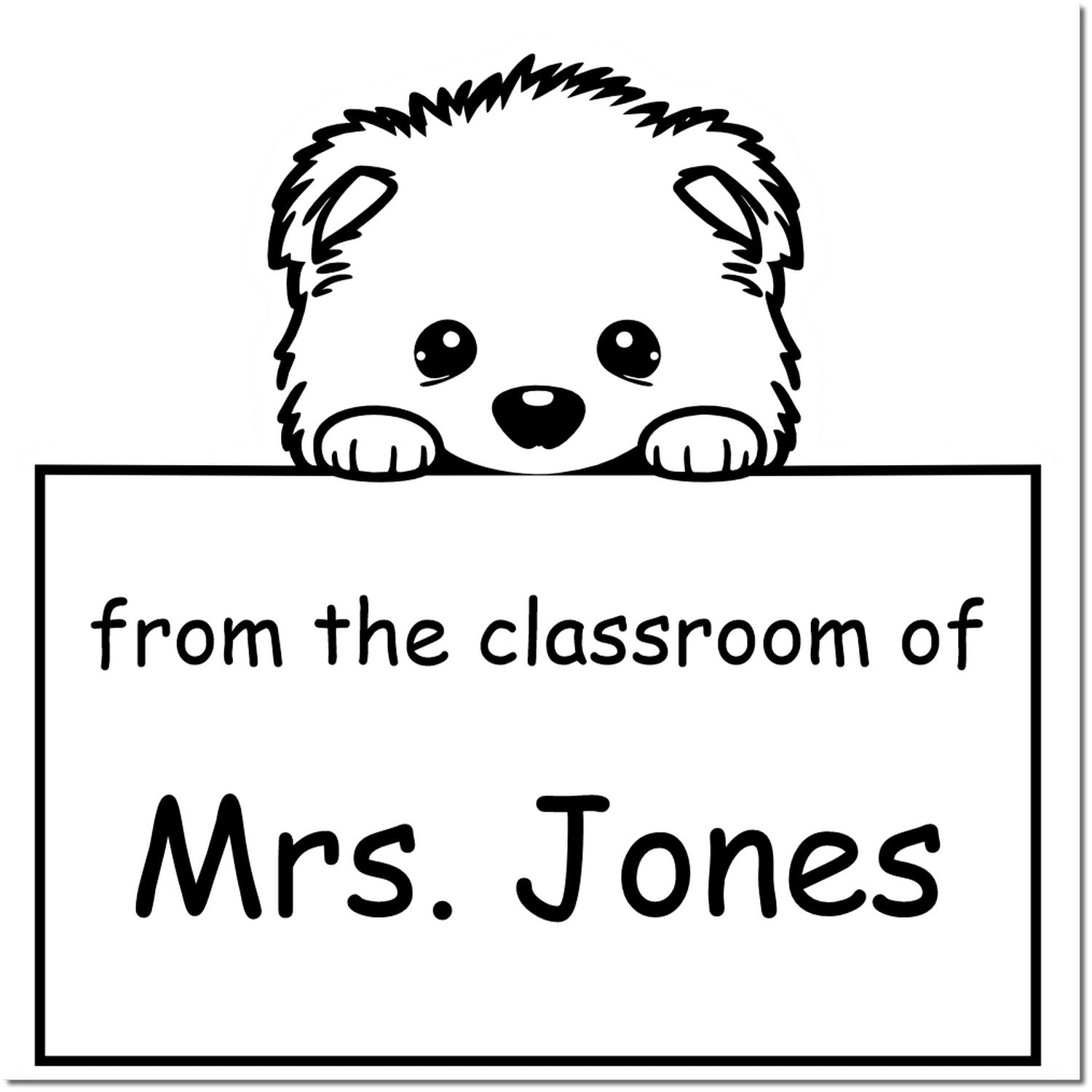 Wood Handle Samoyed Puppy Themed Educators Stamper - Engineer Seal Stamps