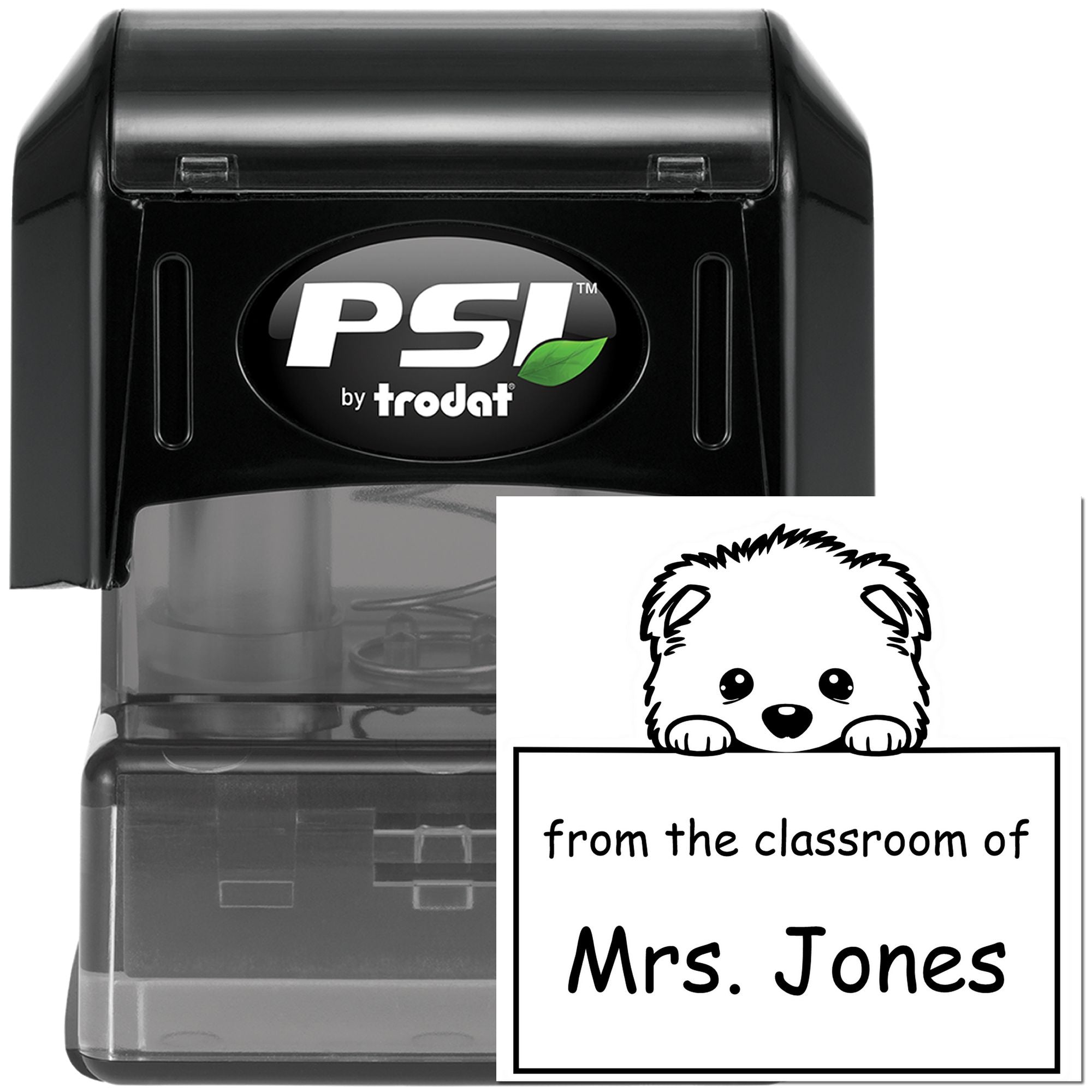 PSI Pre-Inked Samoyed Personalized Educators Stamper - Engineer Seal Stamps