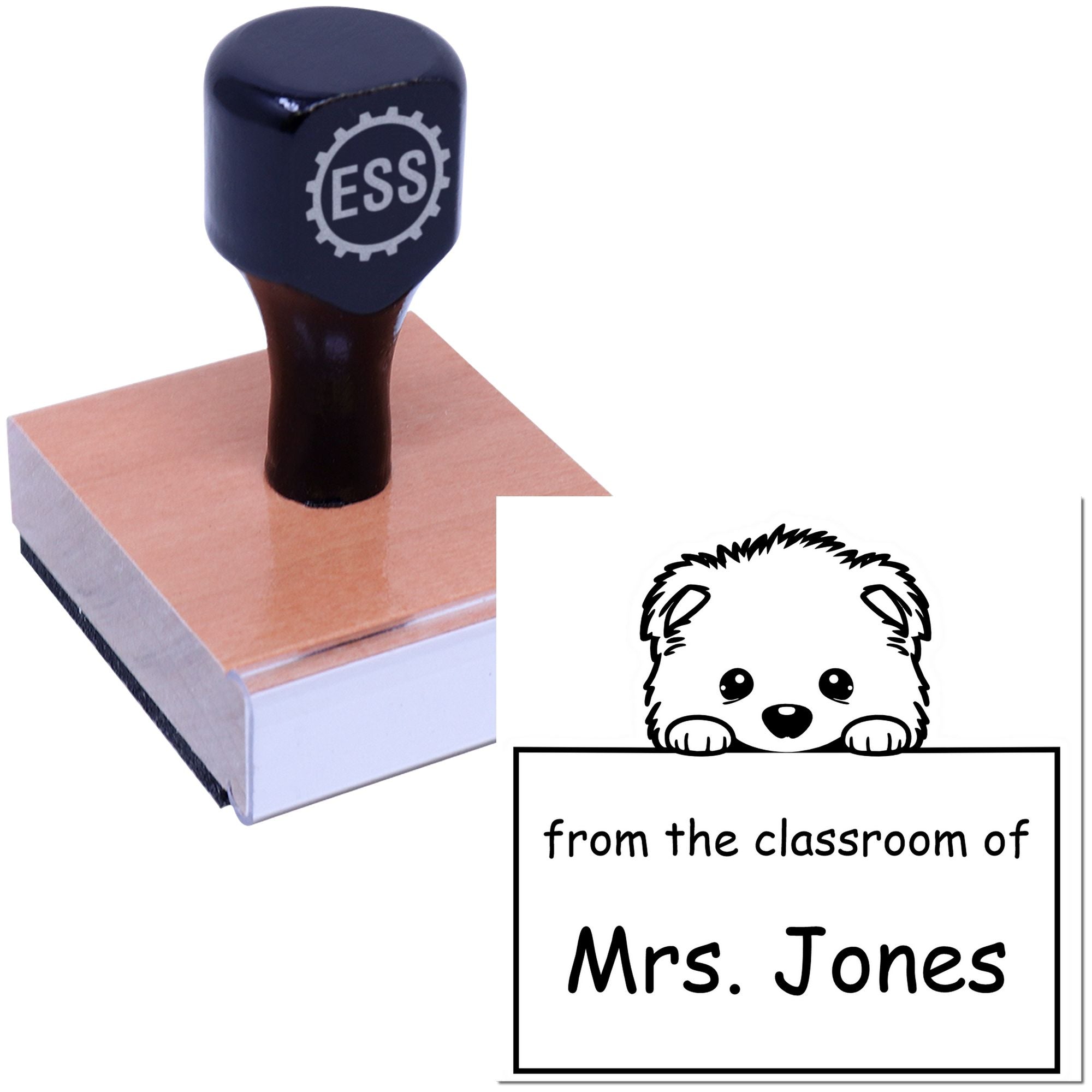 Wood Handle Samoyed Puppy Themed Educators Stamper