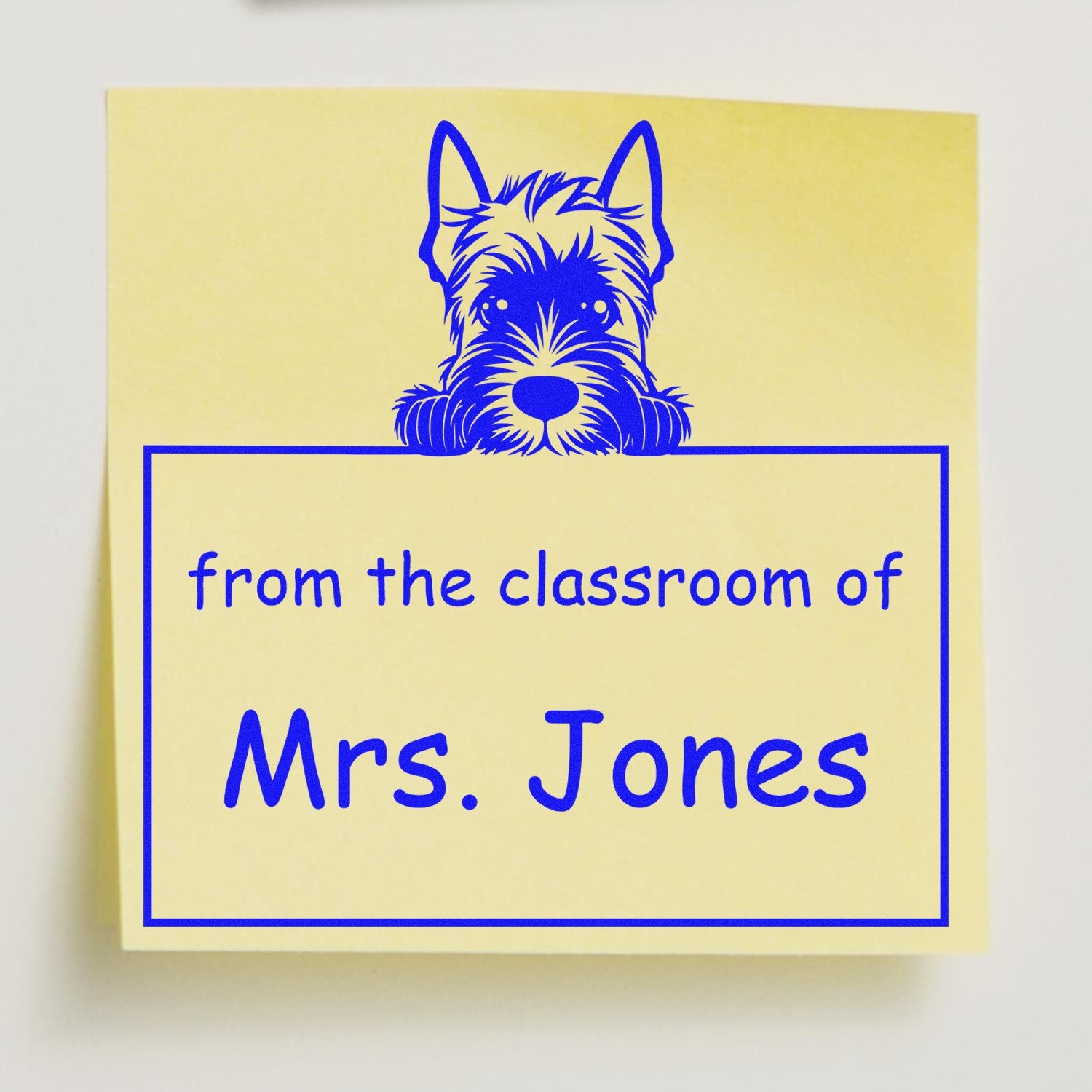 Wood Handle Scottish Terrier Puppy Themed Educators Stamp - Engineer Seal Stamps