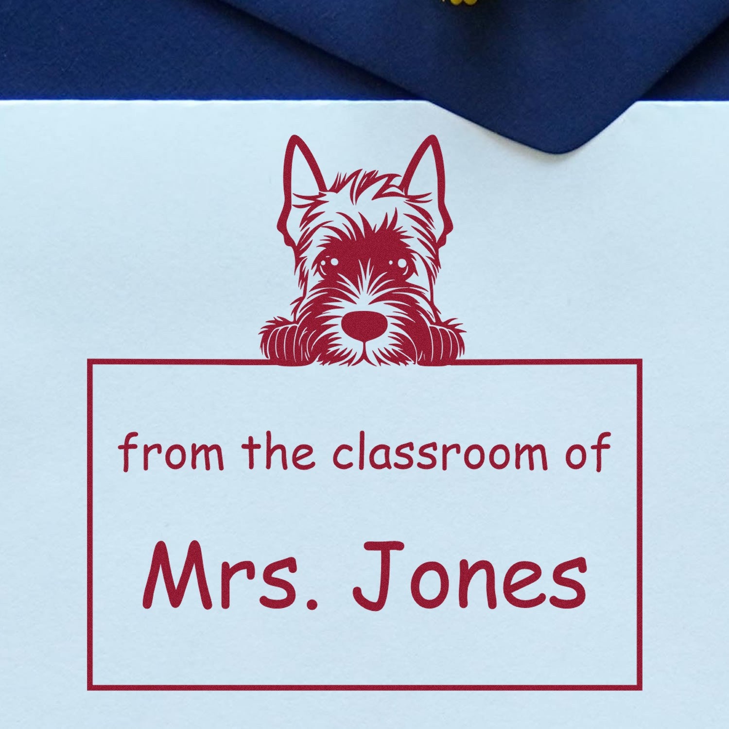 Scottish Terrier Personalizable Educators Stamp Pre-Inked - Engineer Seal Stamps