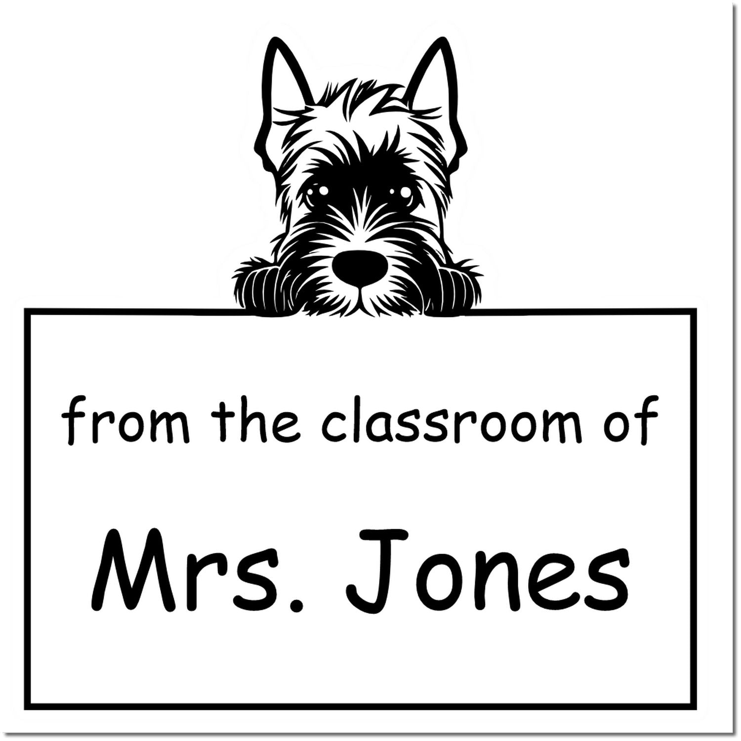 PSI Pre-Inked Scottish Terrier Personalized Educators Stamp - Engineer Seal Stamps