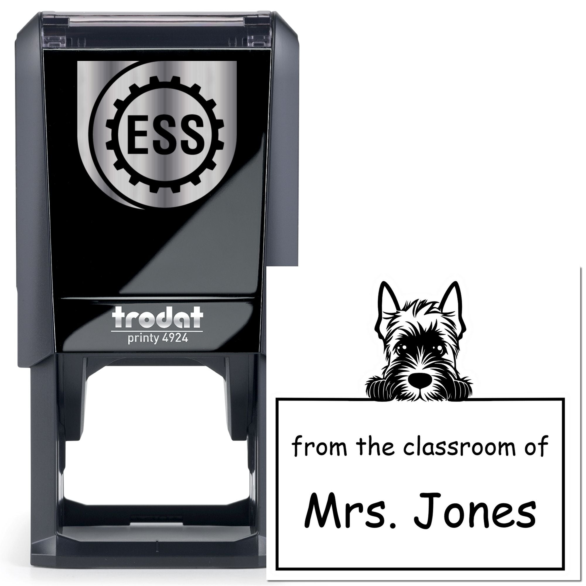 Self-Inking Scottish Terrier Pet Themed Educators Stamp - Engineer Seal Stamps