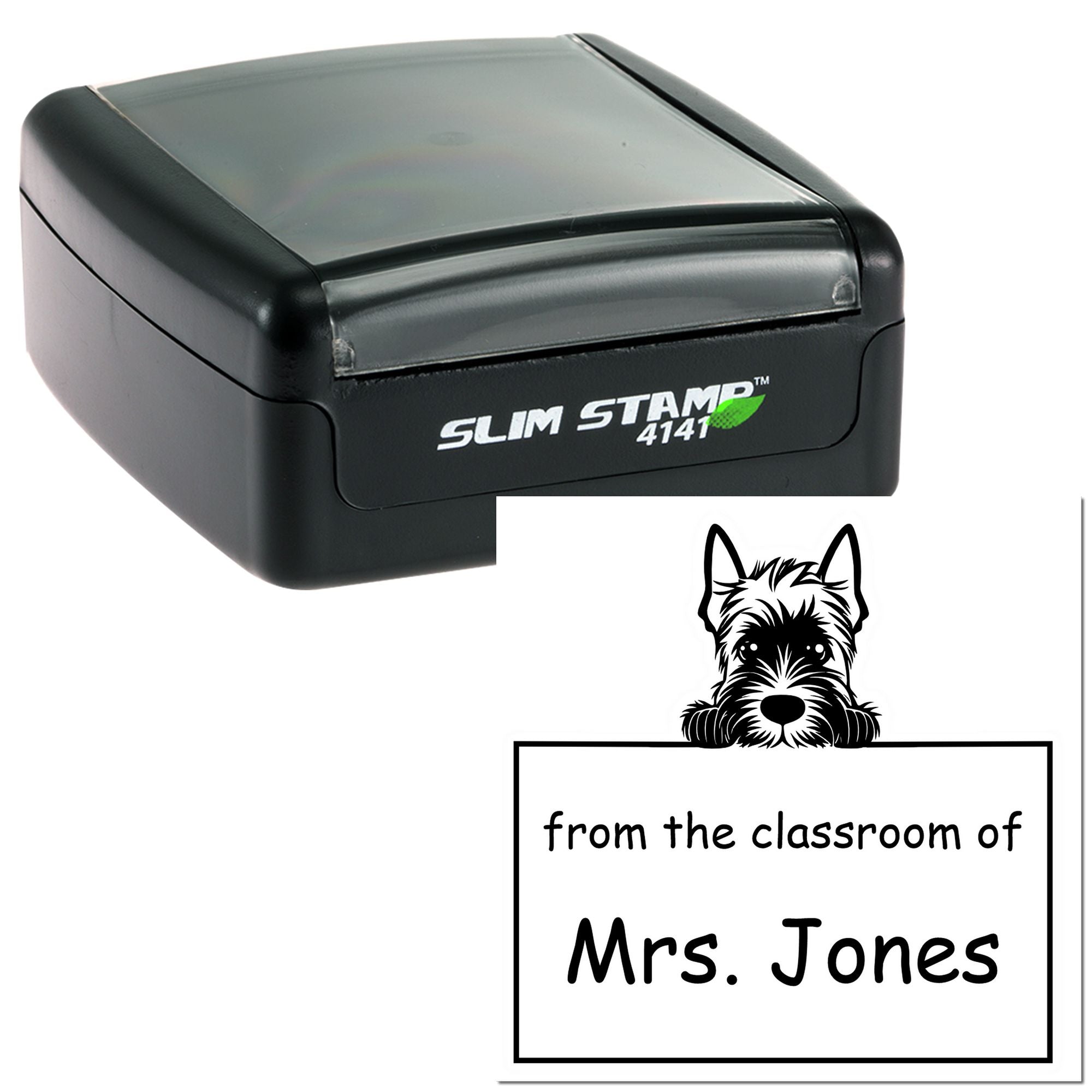 Scottish Terrier Personalizable Educators Stamp Pre-Inked - Engineer Seal Stamps