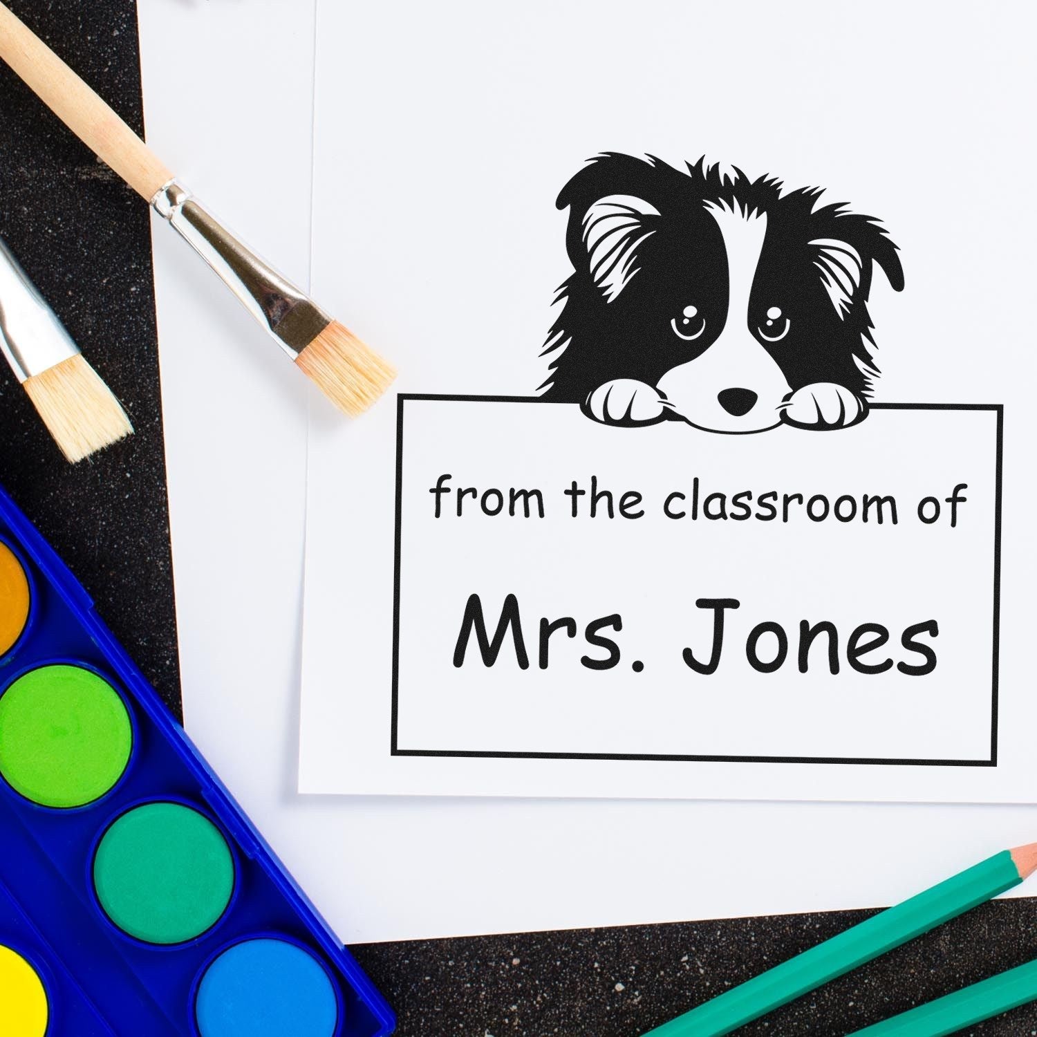 Shetland Sheepdog Personalizable Classroom Of Stamper Pre-Inked - Engineer Seal Stamps