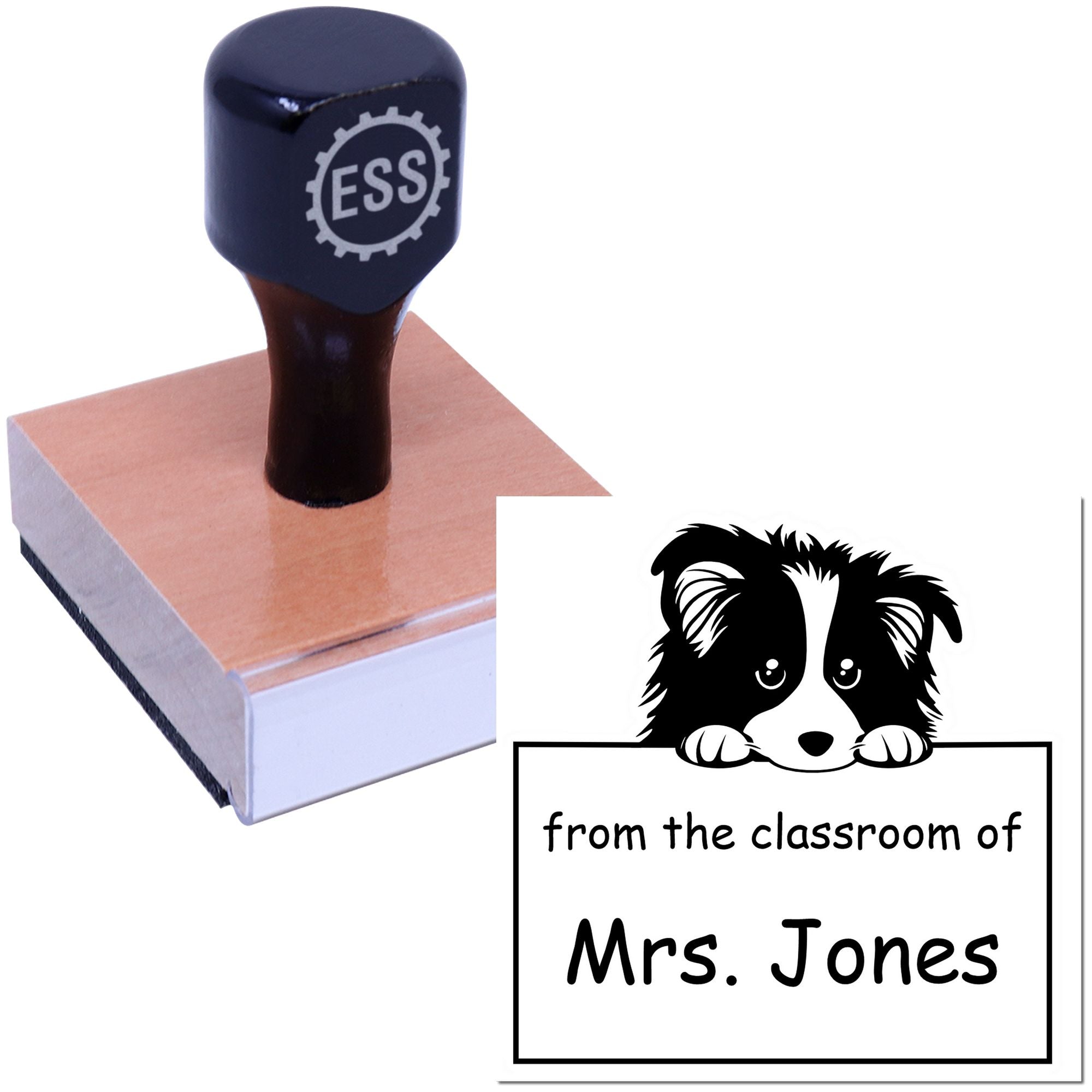 Wood Handle Shetland Sheepdog Puppy Themed Classroom Of Stamper