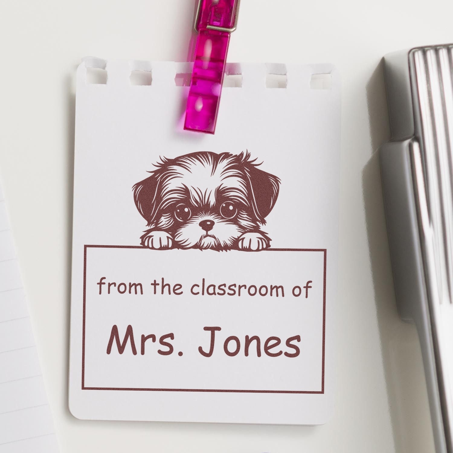 Shih Tzu Personalizable Classroom Leader Stamper Pre-Inked - Engineer Seal Stamps