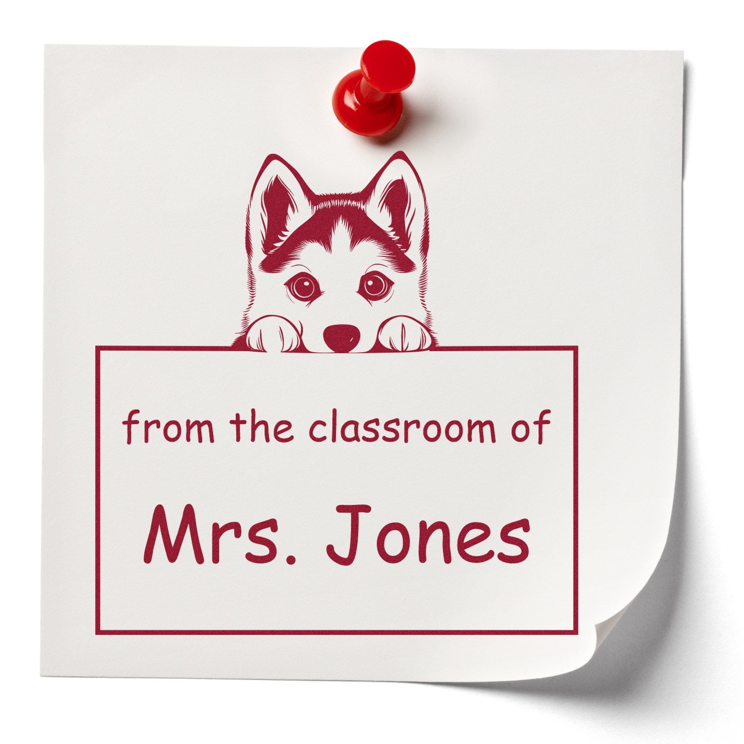 Self-Inking Siberian Husky Pet Themed Classroom Leader Stamp - Engineer Seal Stamps