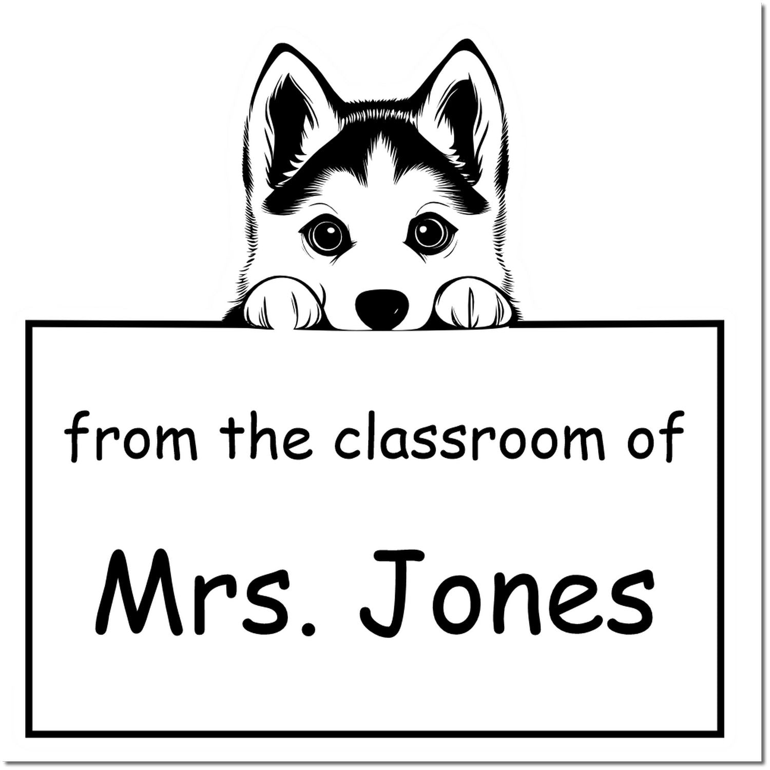 Self-Inking Siberian Husky Pet Themed Classroom Leader Stamp - Engineer Seal Stamps