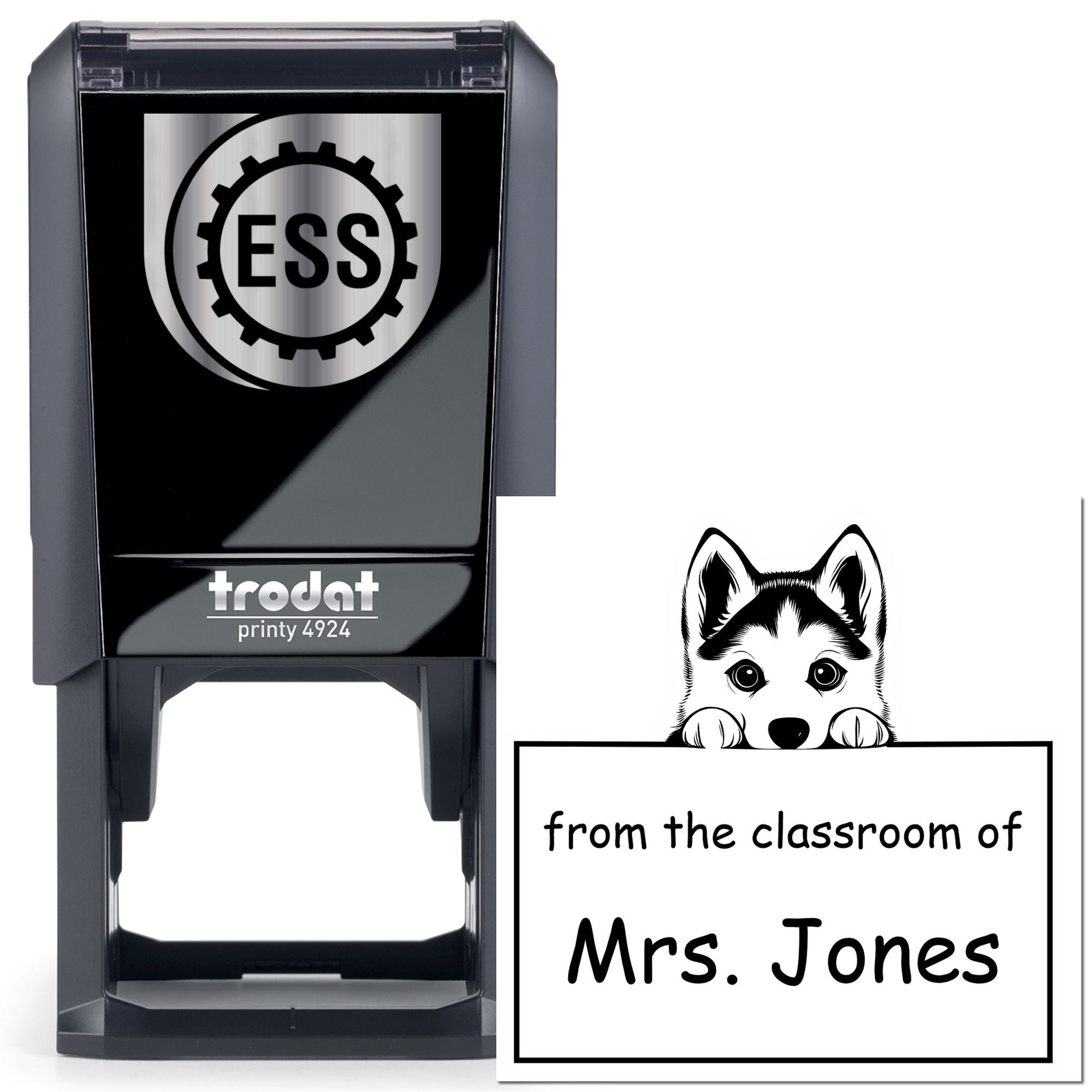 Self-Inking Siberian Husky Pet Themed Classroom Leader Stamp - Engineer Seal Stamps