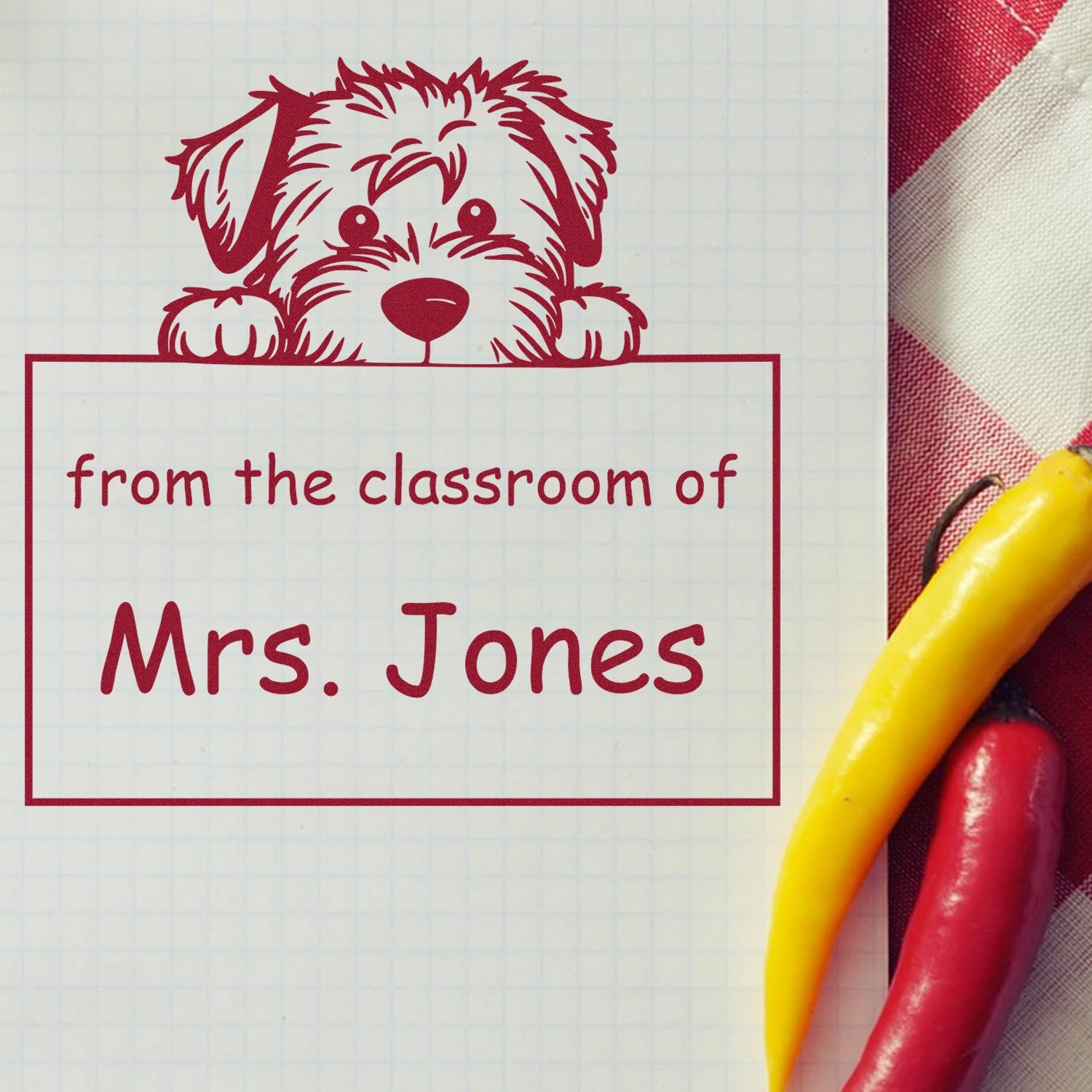 Self-Inking Soft Coated Wheaten Terrier Pet Themed Chalk Dust Warrior Stamper - Engineer Seal Stamps