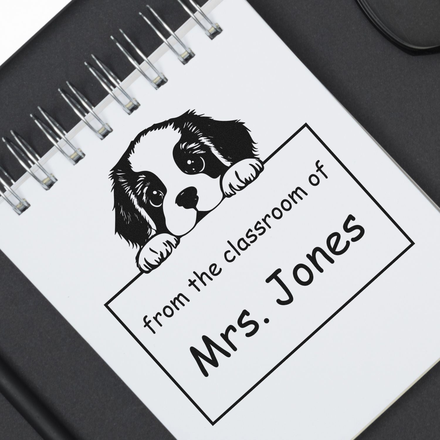 Wood Handle St Bernard Puppy Themed Book Return Stamp - Engineer Seal Stamps