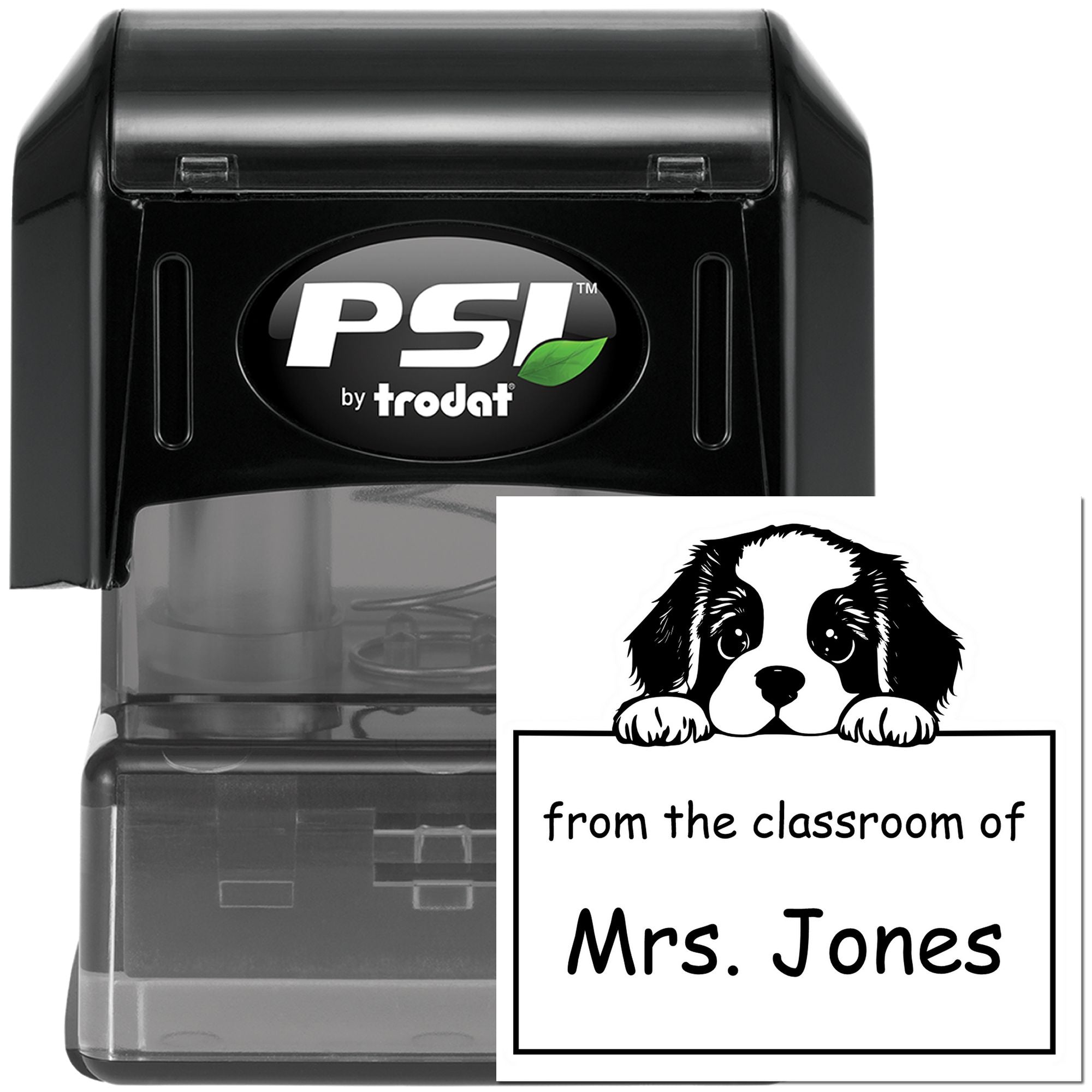 PSI Pre-Inked St Bernard Personalized Book Return Stamp - Engineer Seal Stamps