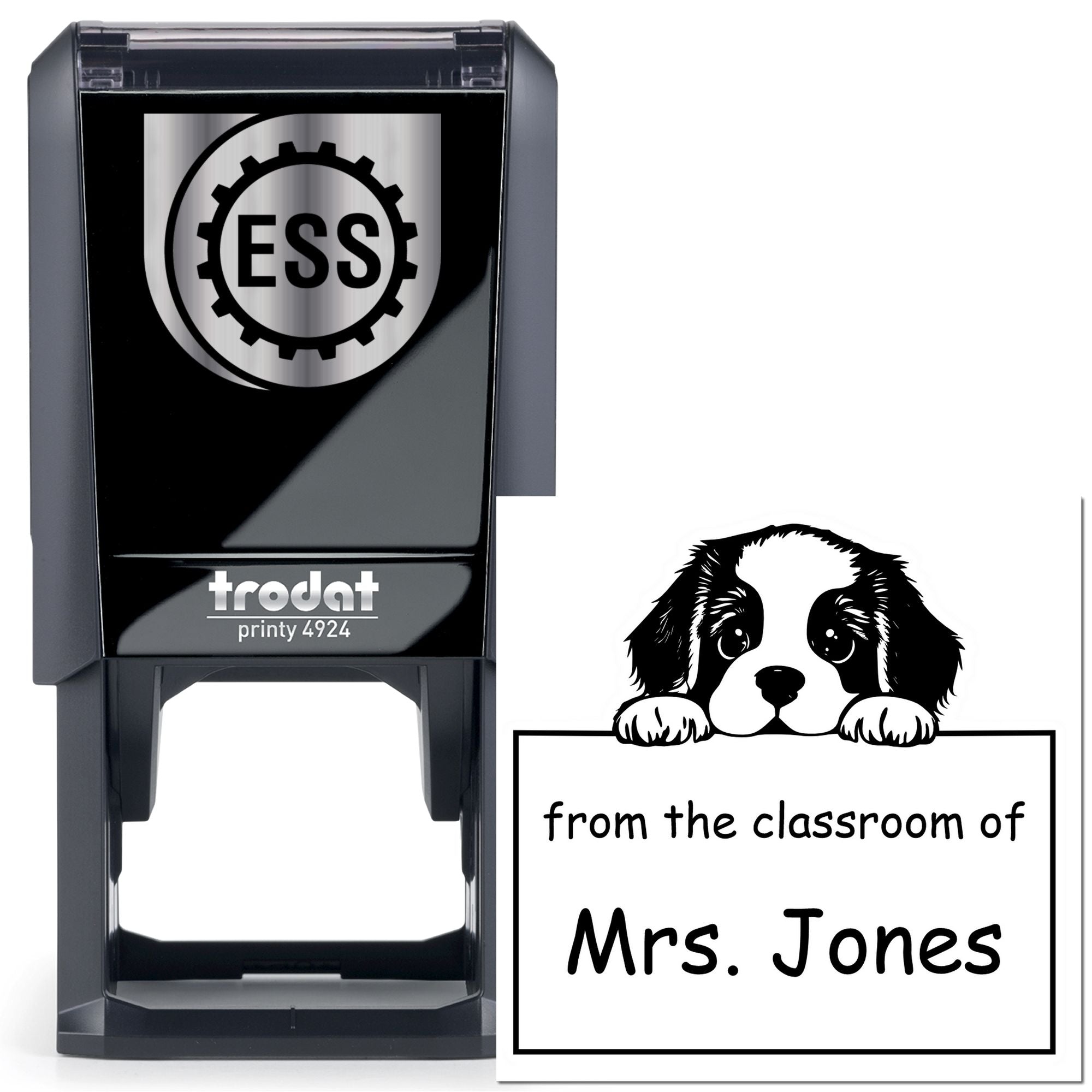 Self-Inking St Bernard Pet Themed Book Return Stamp - Engineer Seal Stamps