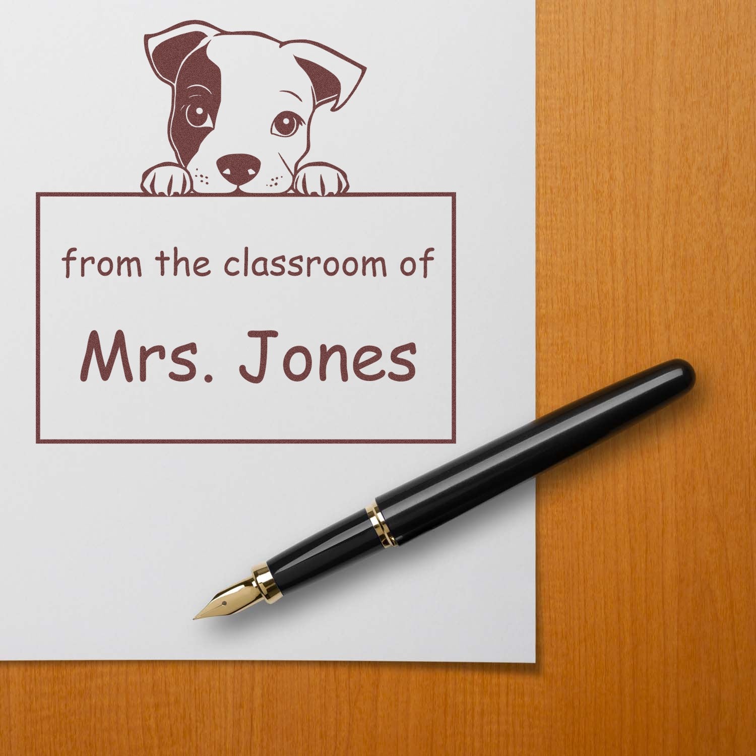 Wood Handle Staffordshire Bull Terrier Puppy Themed Chalk Dust Warrior Stamp