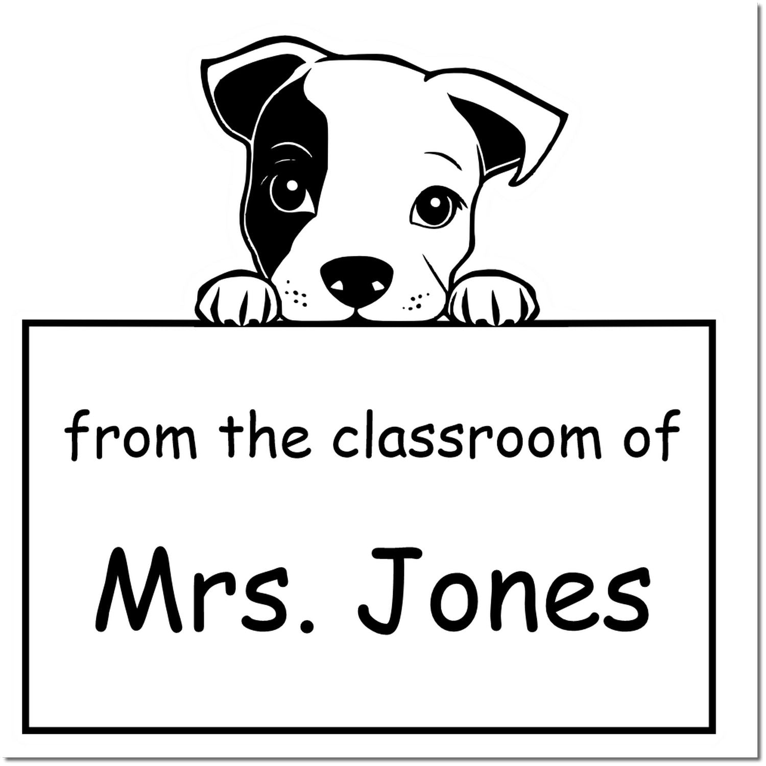 Staffordshire Bull Terrier Personalizable Chalk Dust Warrior Stamp Pre-Inked - Engineer Seal Stamps