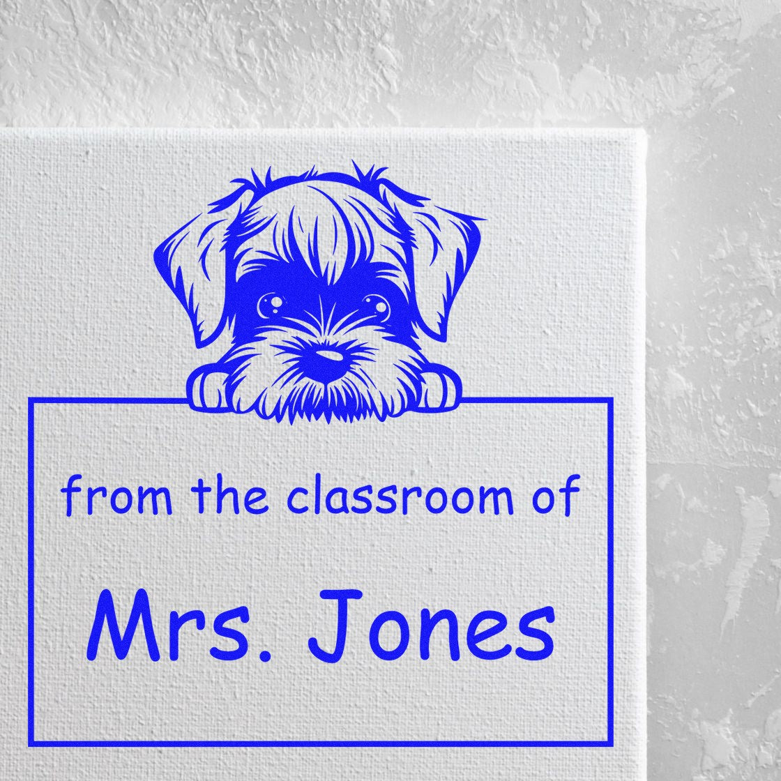 Standard Schnauzer Personalizable Book Return Stamper Pre-Inked - Engineer Seal Stamps