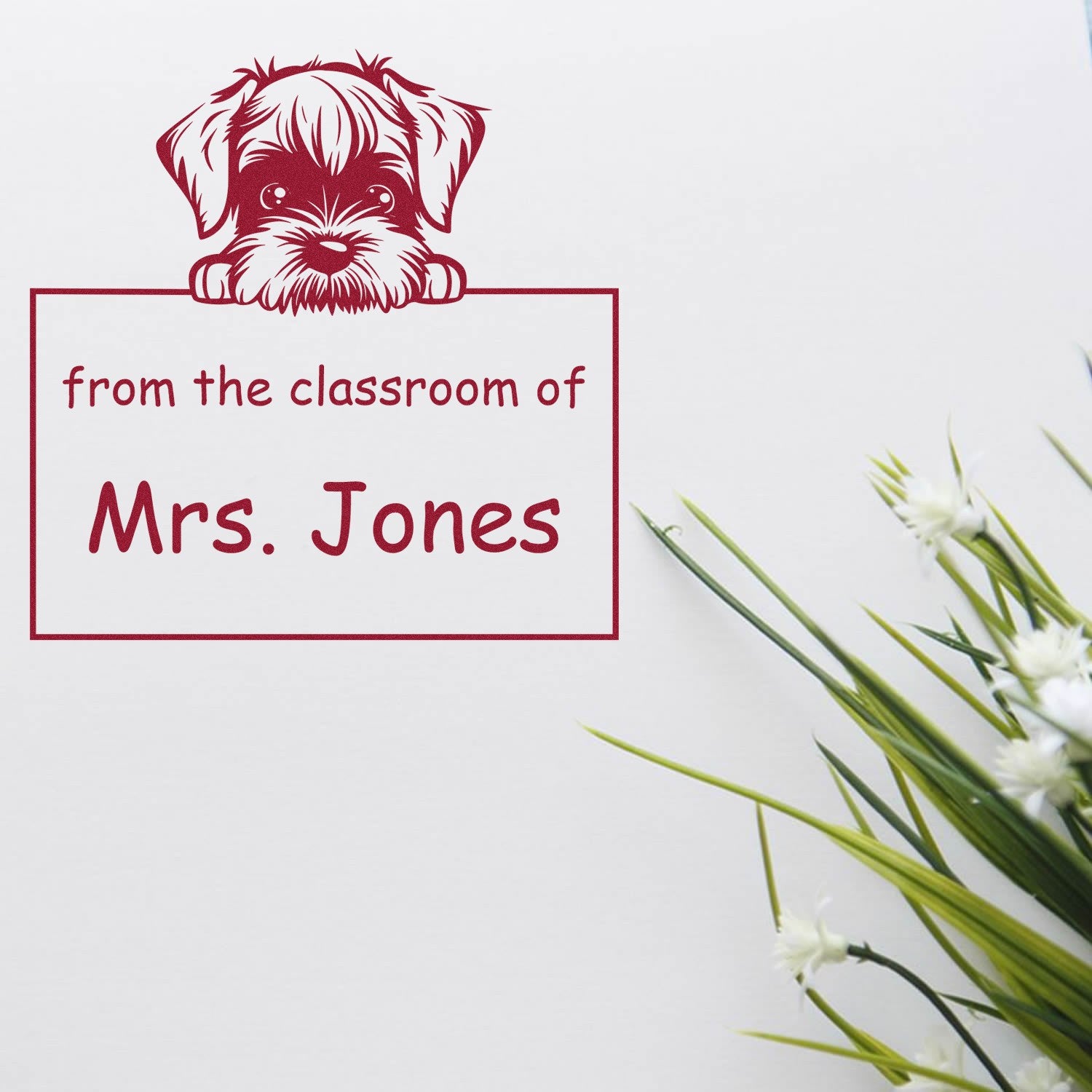 Self-Inking Standard Schnauzer Pet Themed Book Return Stamper - Engineer Seal Stamps