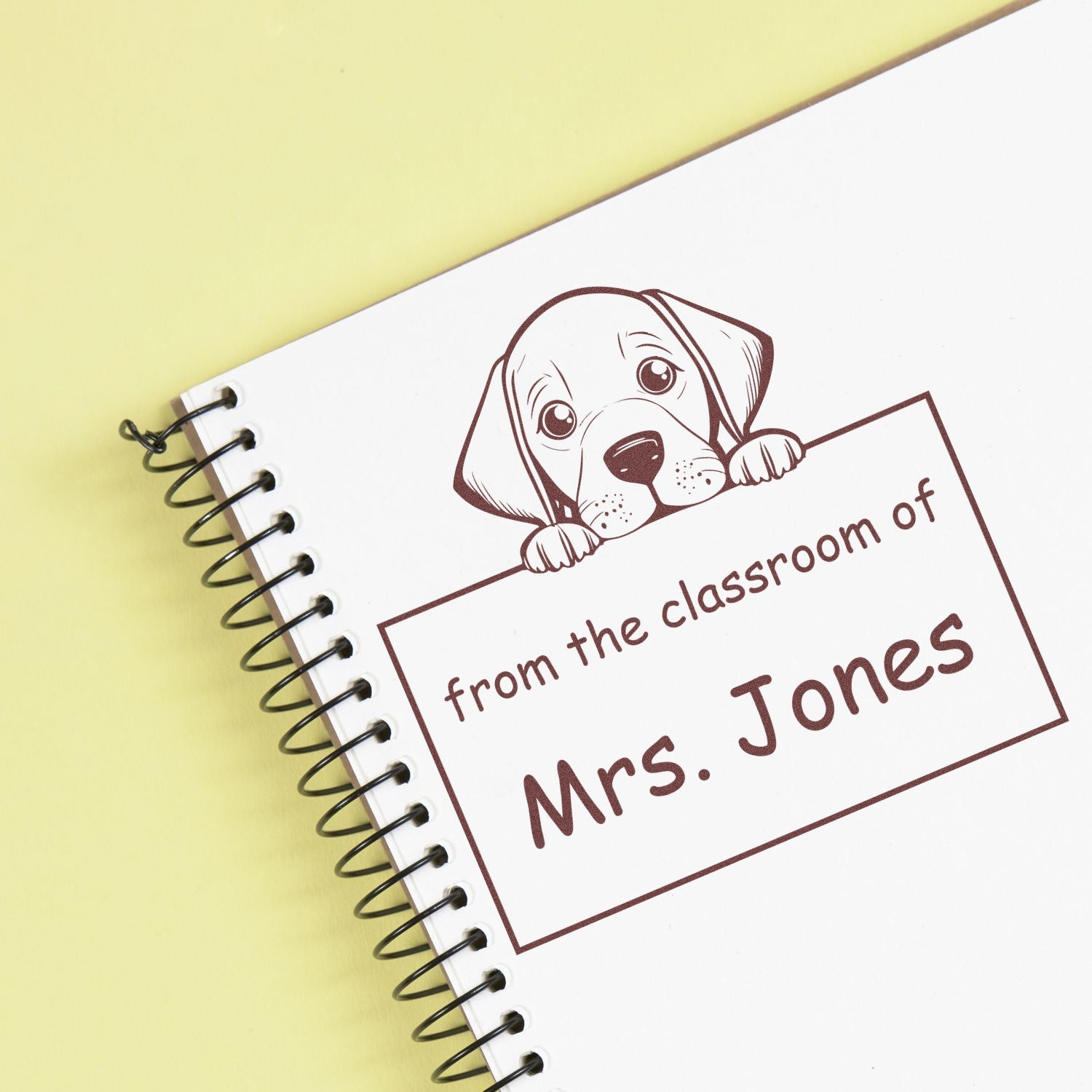 Wood Handle Vizsla Puppy Themed Book Lover In Charge Stamper