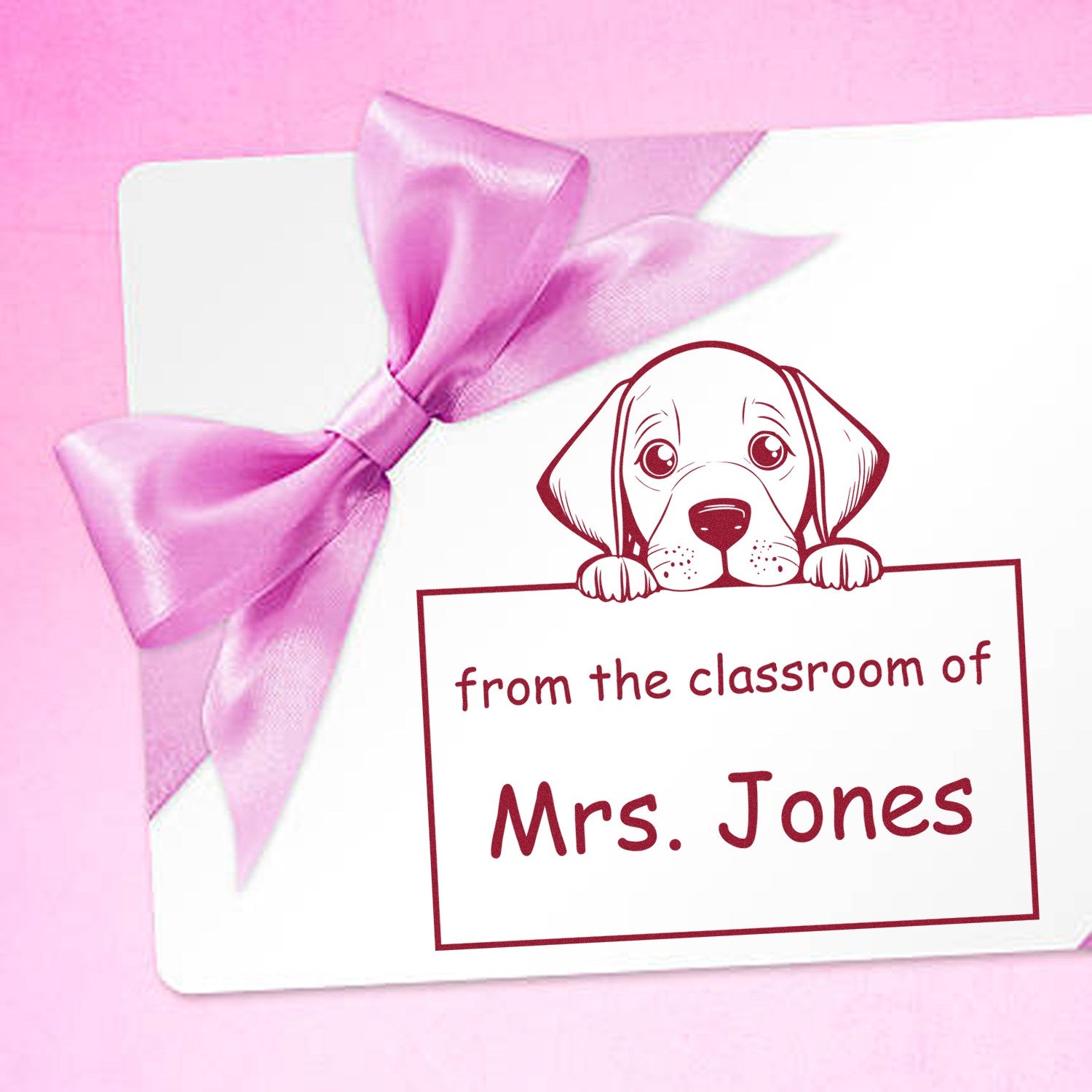 Wood Handle Vizsla Puppy Themed Book Lover In Charge Stamper - Engineer Seal Stamps