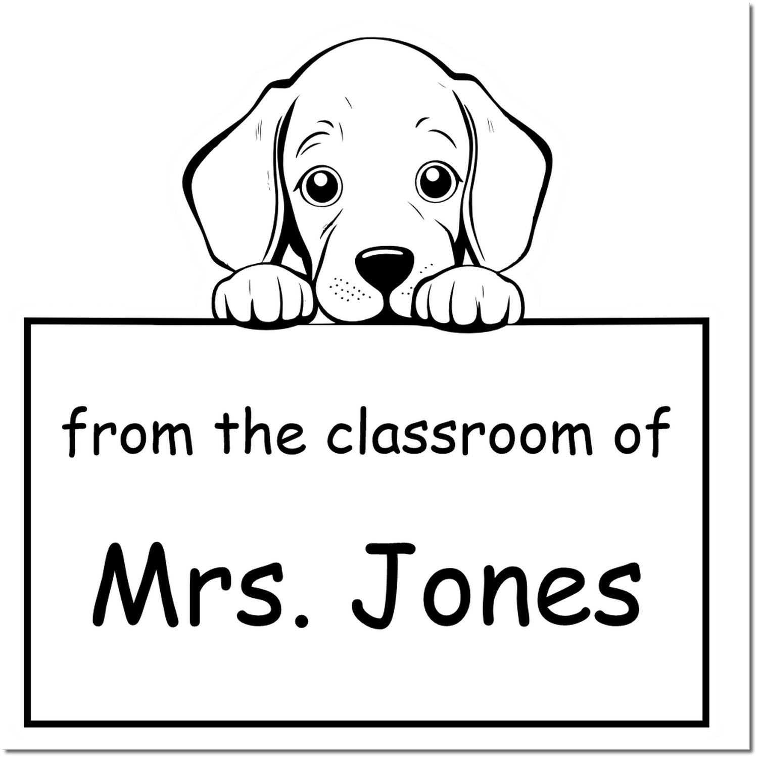 Wood Handle Weimaraner Puppy Themed Book Lover In Charge Stamp - Engineer Seal Stamps