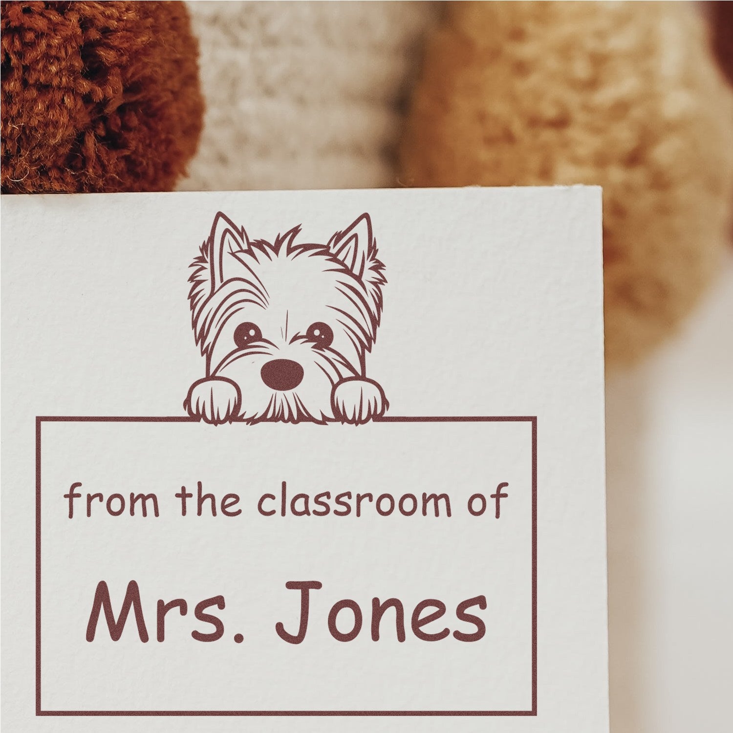 PSI Pre-Inked West Highland White Terrier Personalized Book Label Stamper - Engineer Seal Stamps