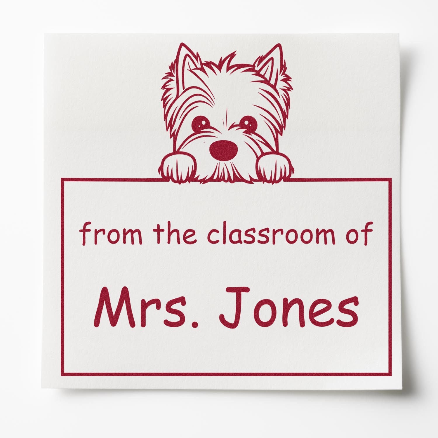 Self-Inking West Highland White Terrier Pet Themed Book Label Stamper - Engineer Seal Stamps