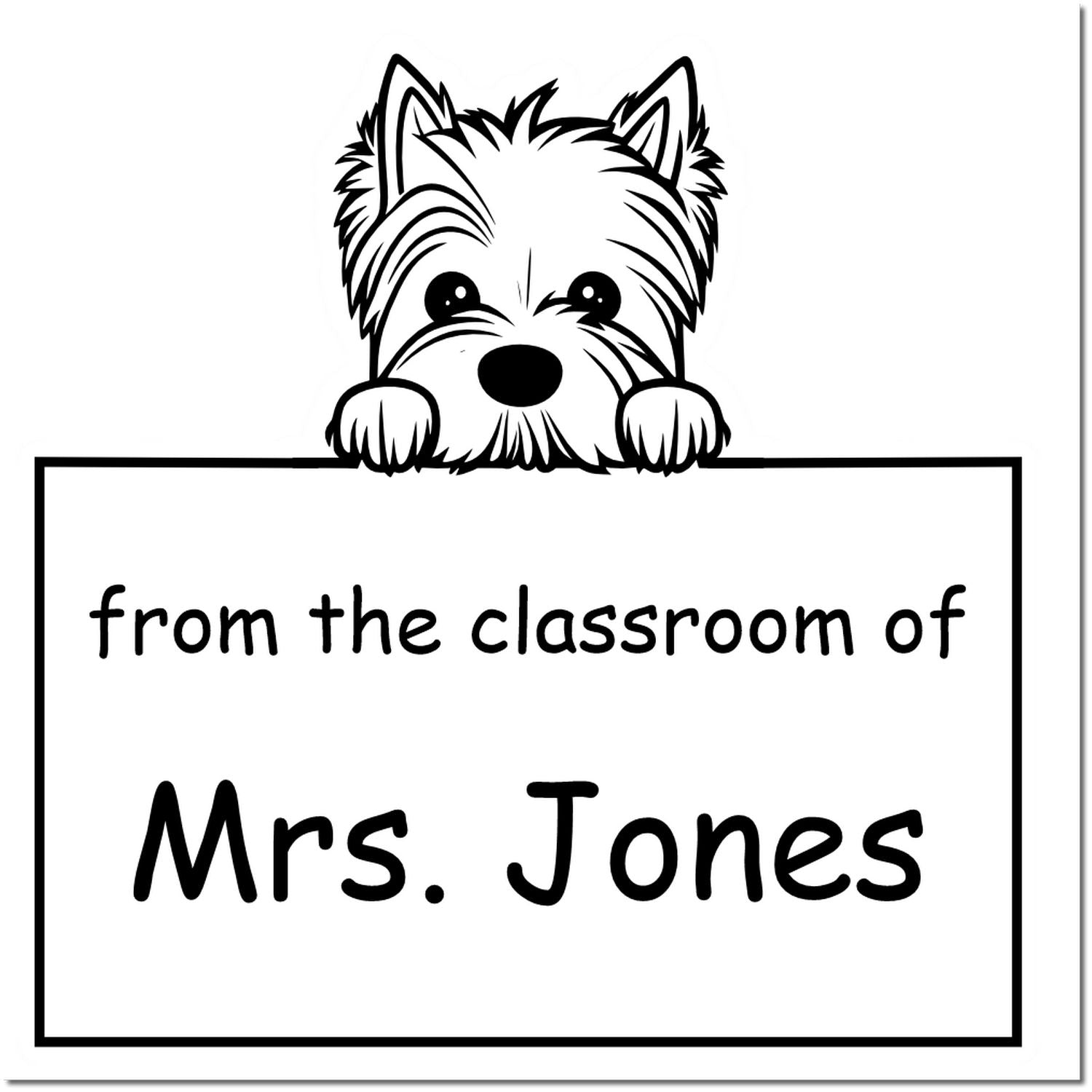 PSI Pre-Inked West Highland White Terrier Personalized Book Label Stamper - Engineer Seal Stamps