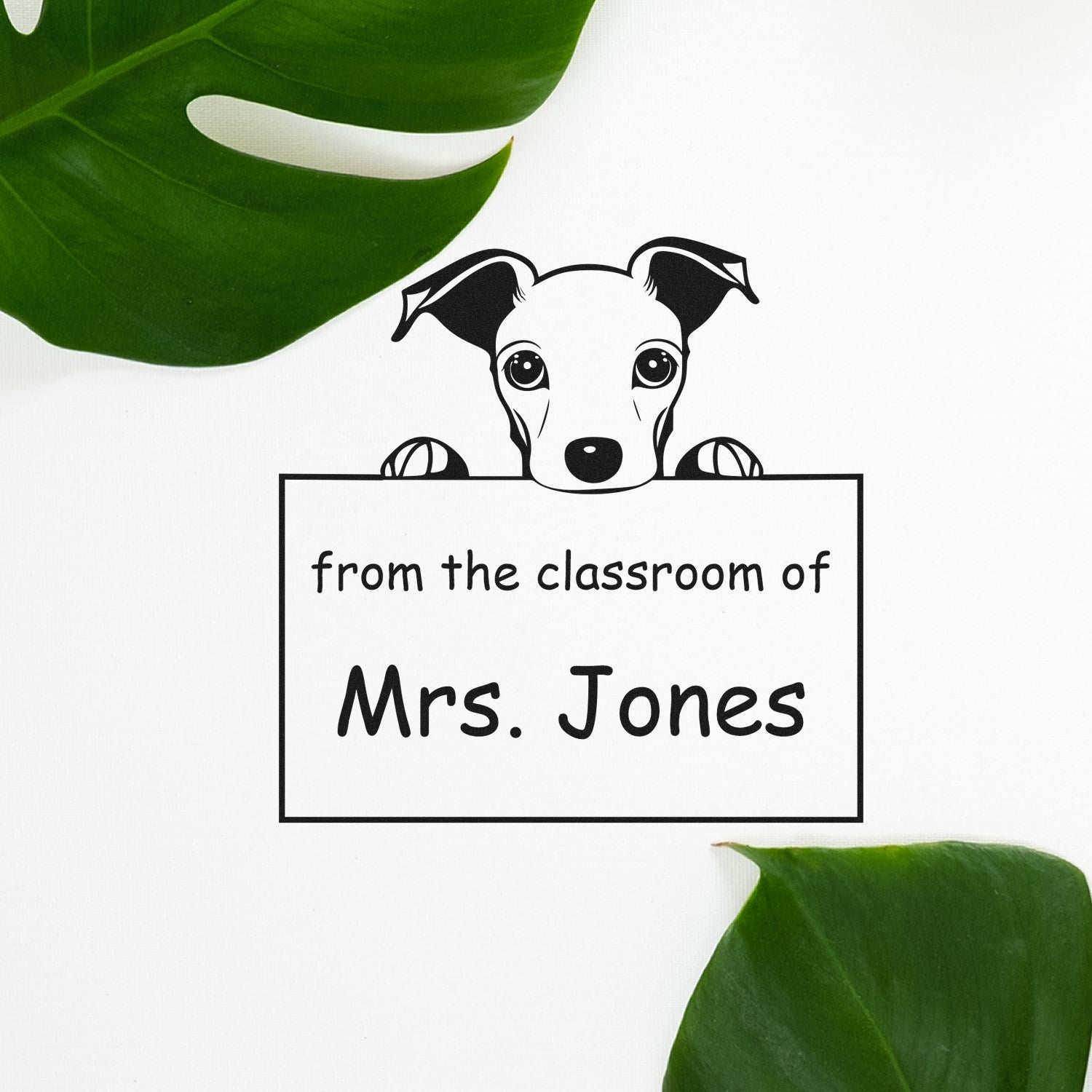 Self-Inking Whippet Pet Themed Book Label Stamp - Engineer Seal Stamps