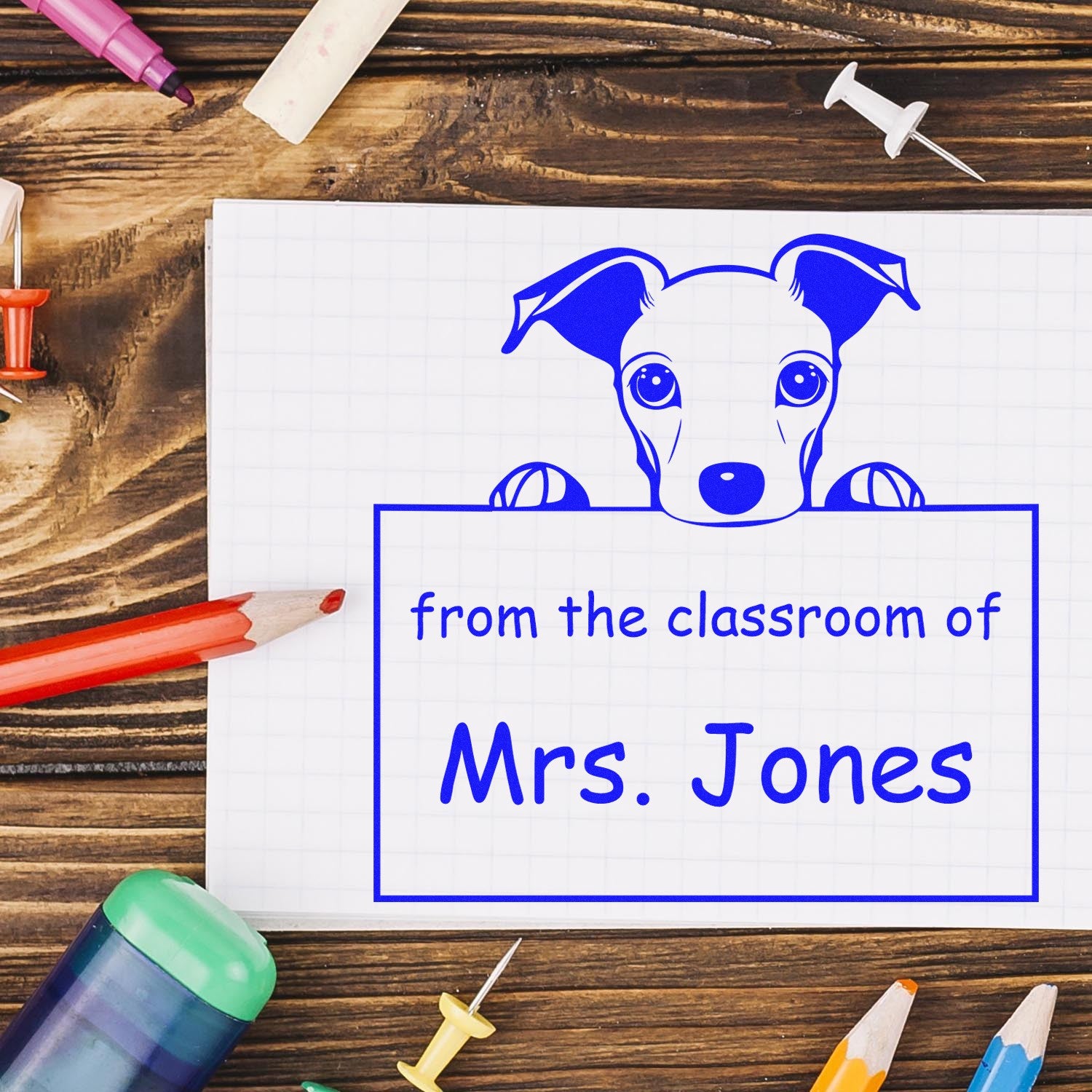 PSI Pre-Inked Whippet Personalized Book Label Stamp - Engineer Seal Stamps