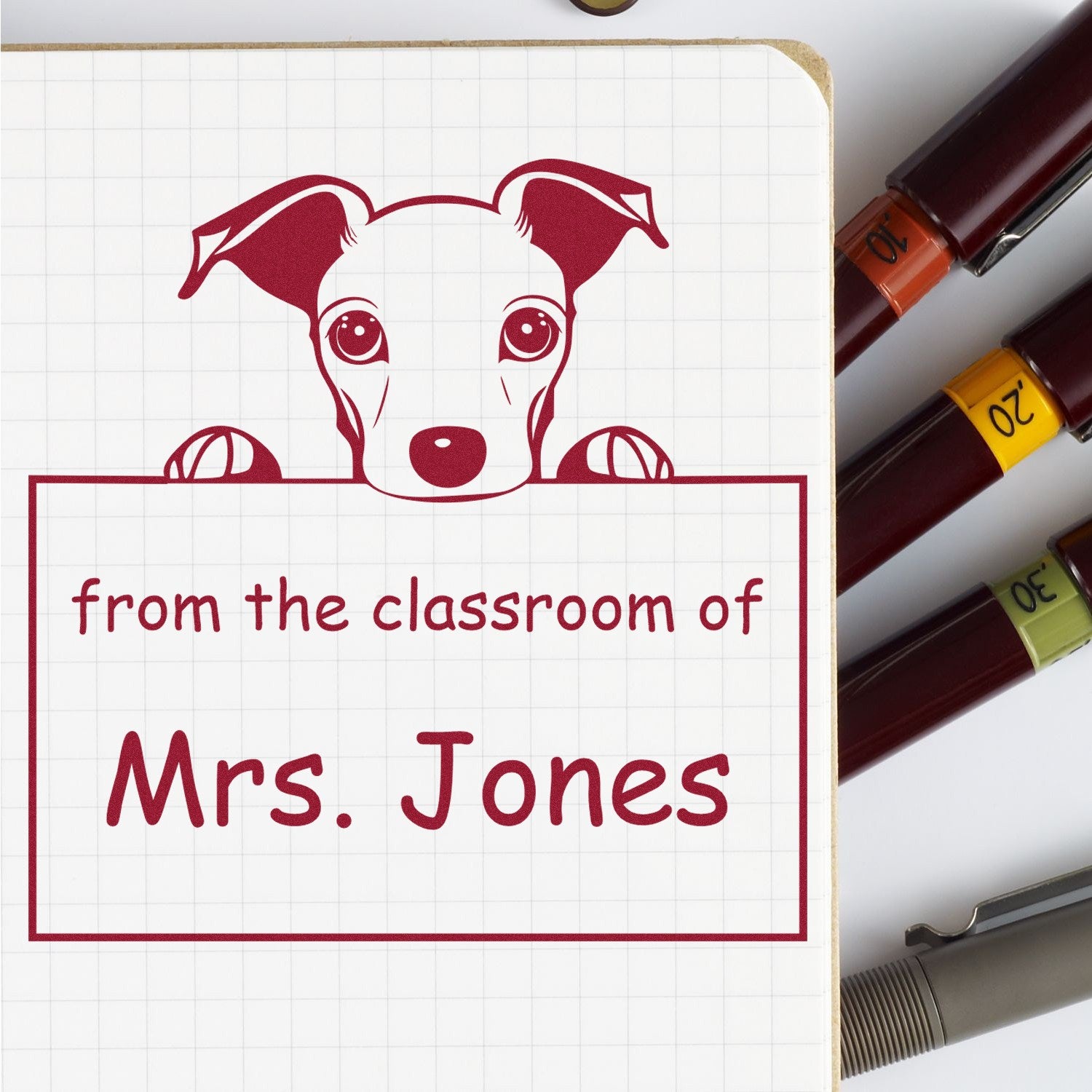 Whippet Personalizable Book Label Stamp Pre-Inked - Engineer Seal Stamps