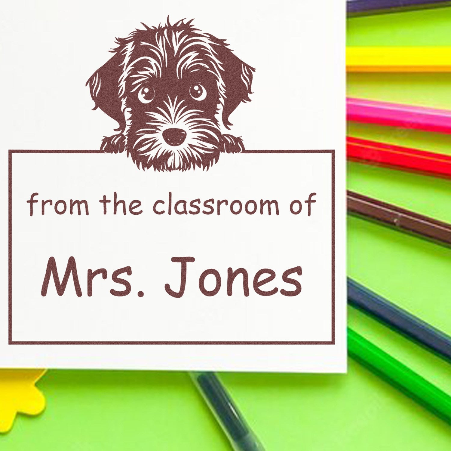 PSI Pre-Inked Wirehaired Pointing Griffon Personalized Book Collection Stamper - Engineer Seal Stamps