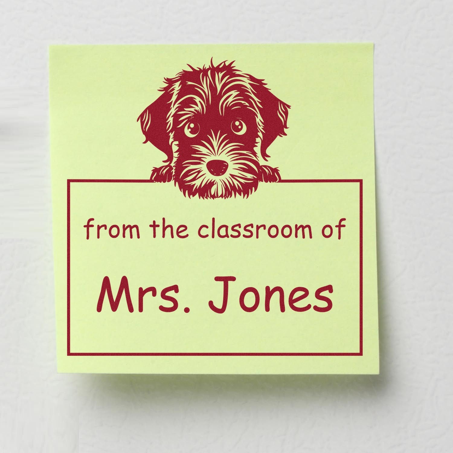 Wood Handle Wirehaired Pointing Griffon Puppy Themed Book Collection Stamper - Engineer Seal Stamps