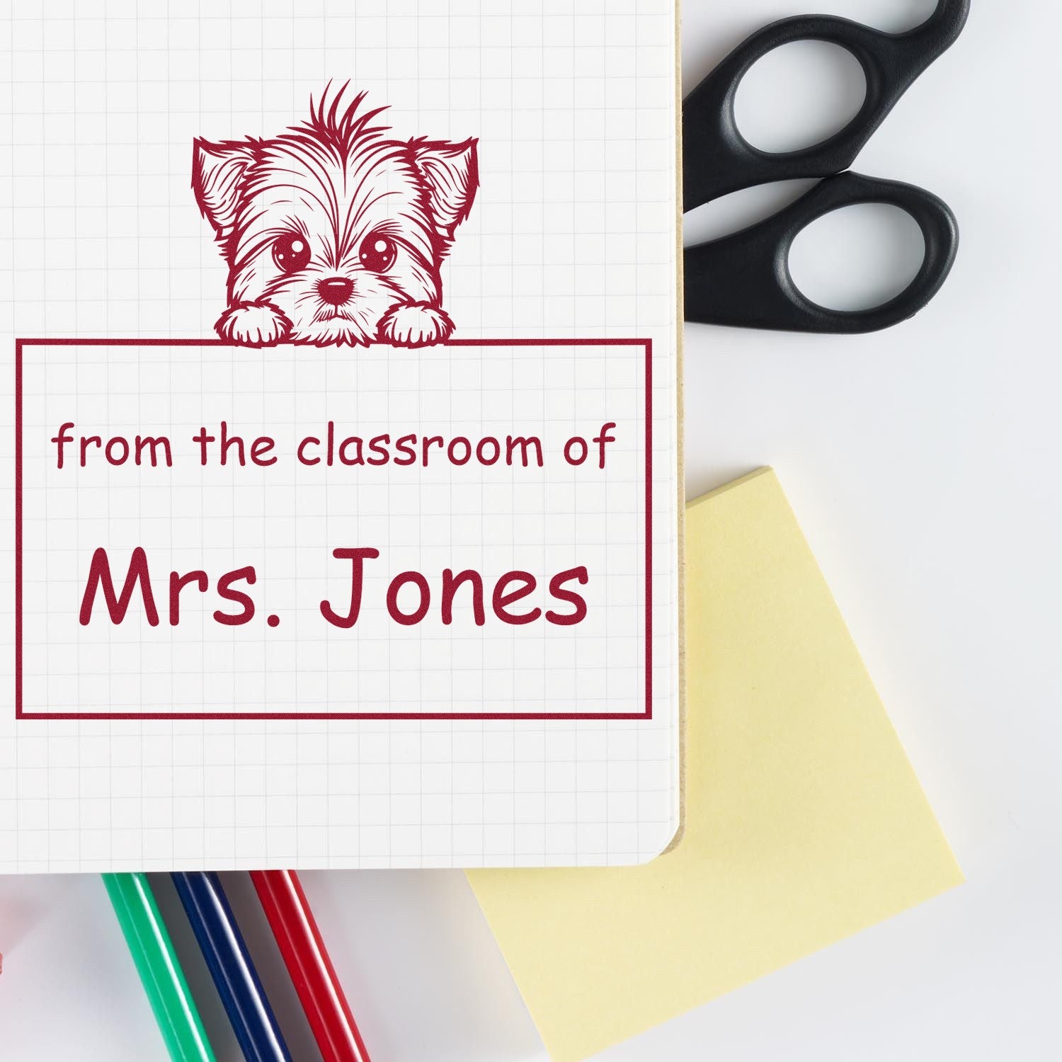 PSI Pre-Inked Yorkshire Terrier Personalized Book Collection Stamp - Engineer Seal Stamps