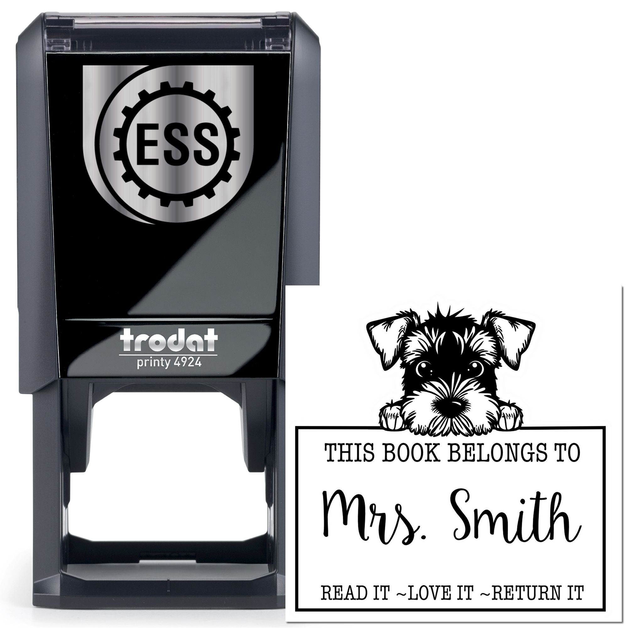 Self-Inking Airedale Terrier Personalizable Bookplate Stamp - Engineer Seal Stamps