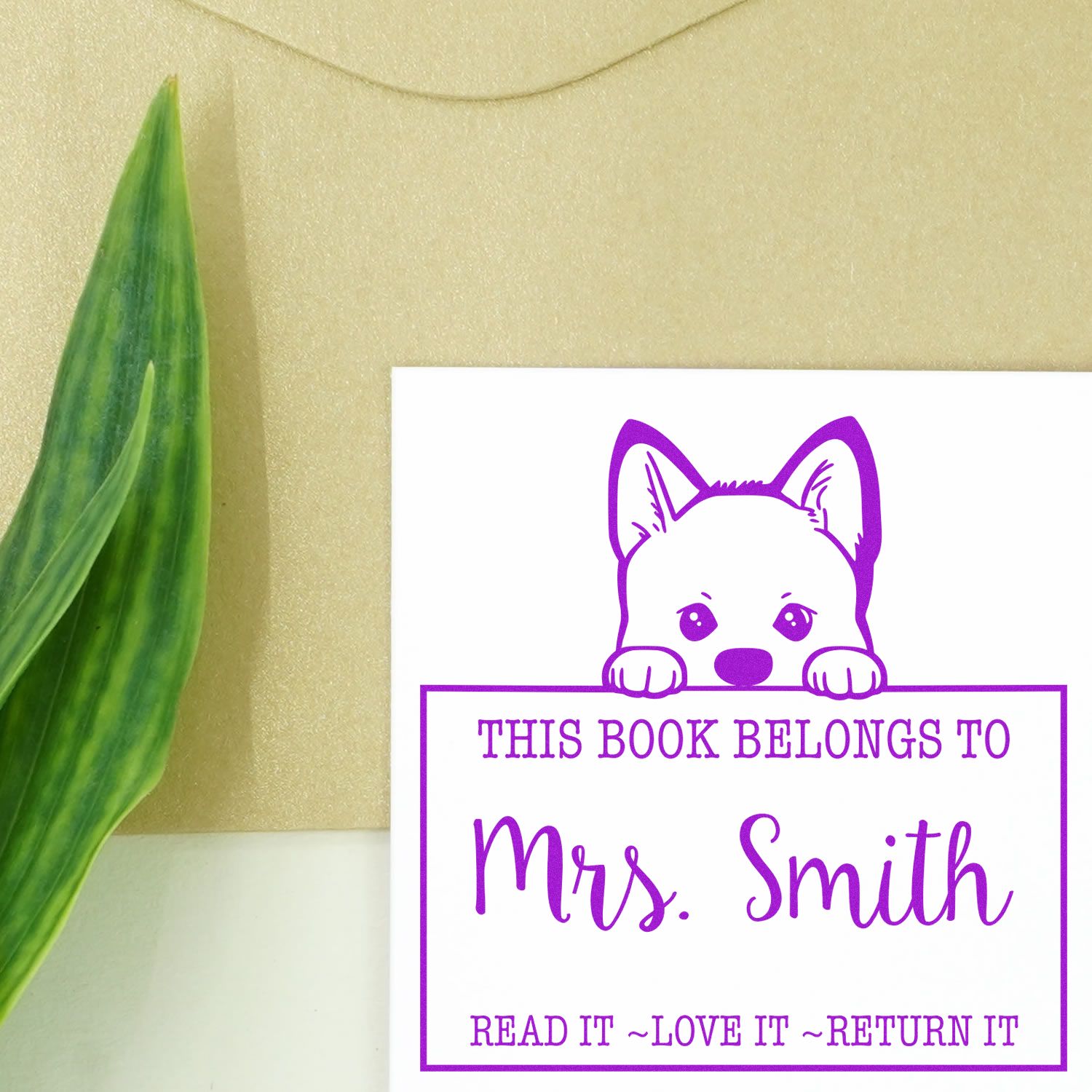 Self-Inking Akita Personalizable Bookworm Stamp - Engineer Seal Stamps