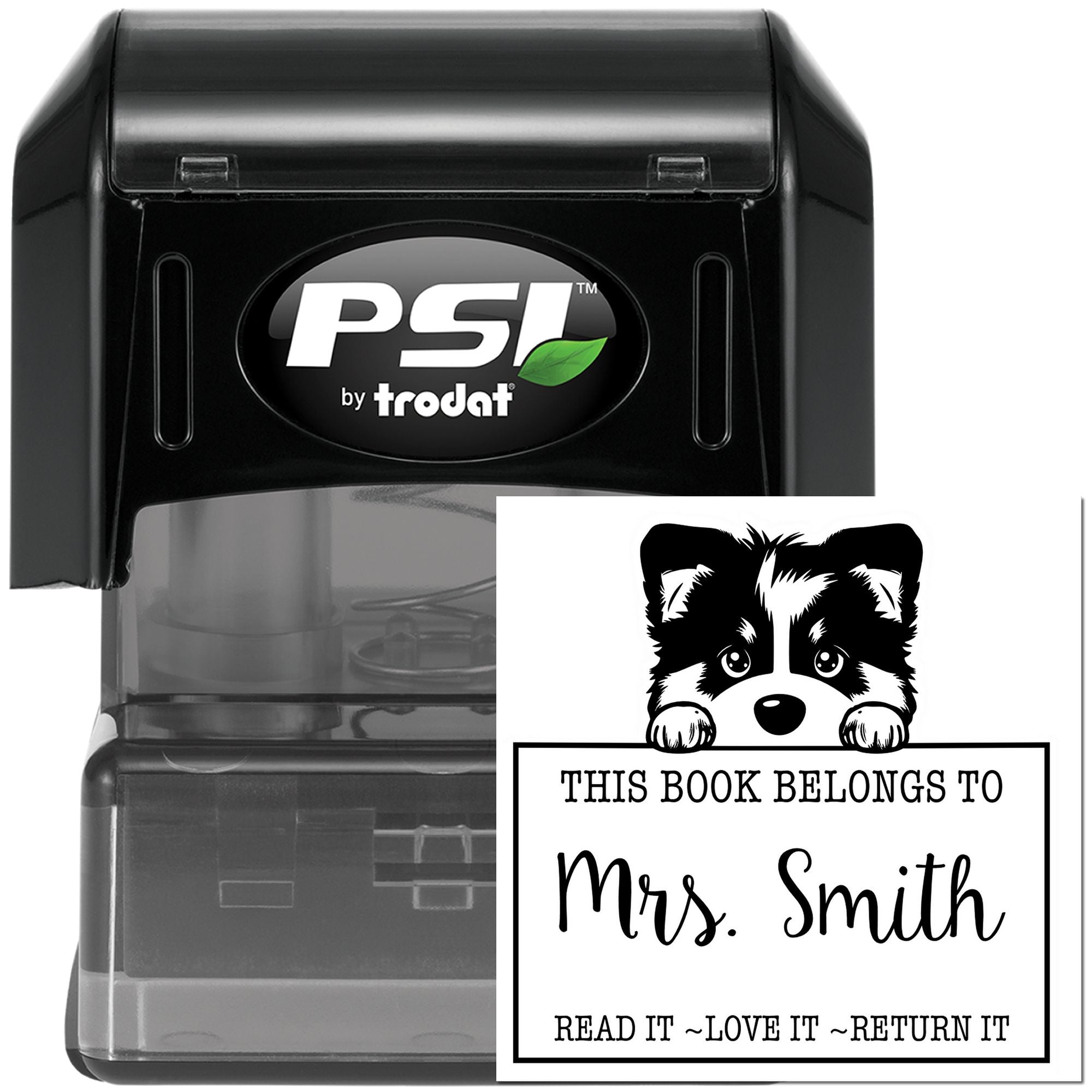 Adorable Pre-Inked Alaskan Malamute Custom Bibliophile Stamp - Engineer Seal Stamps